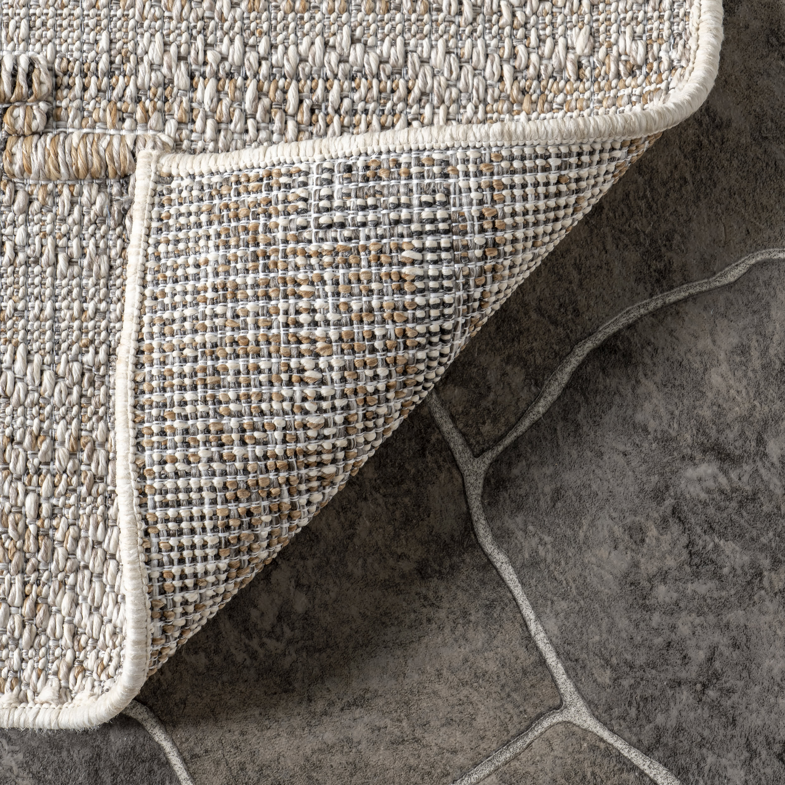 Marlee Textured Tribal Indoor/Outdoor Rug | Beige - Image 5