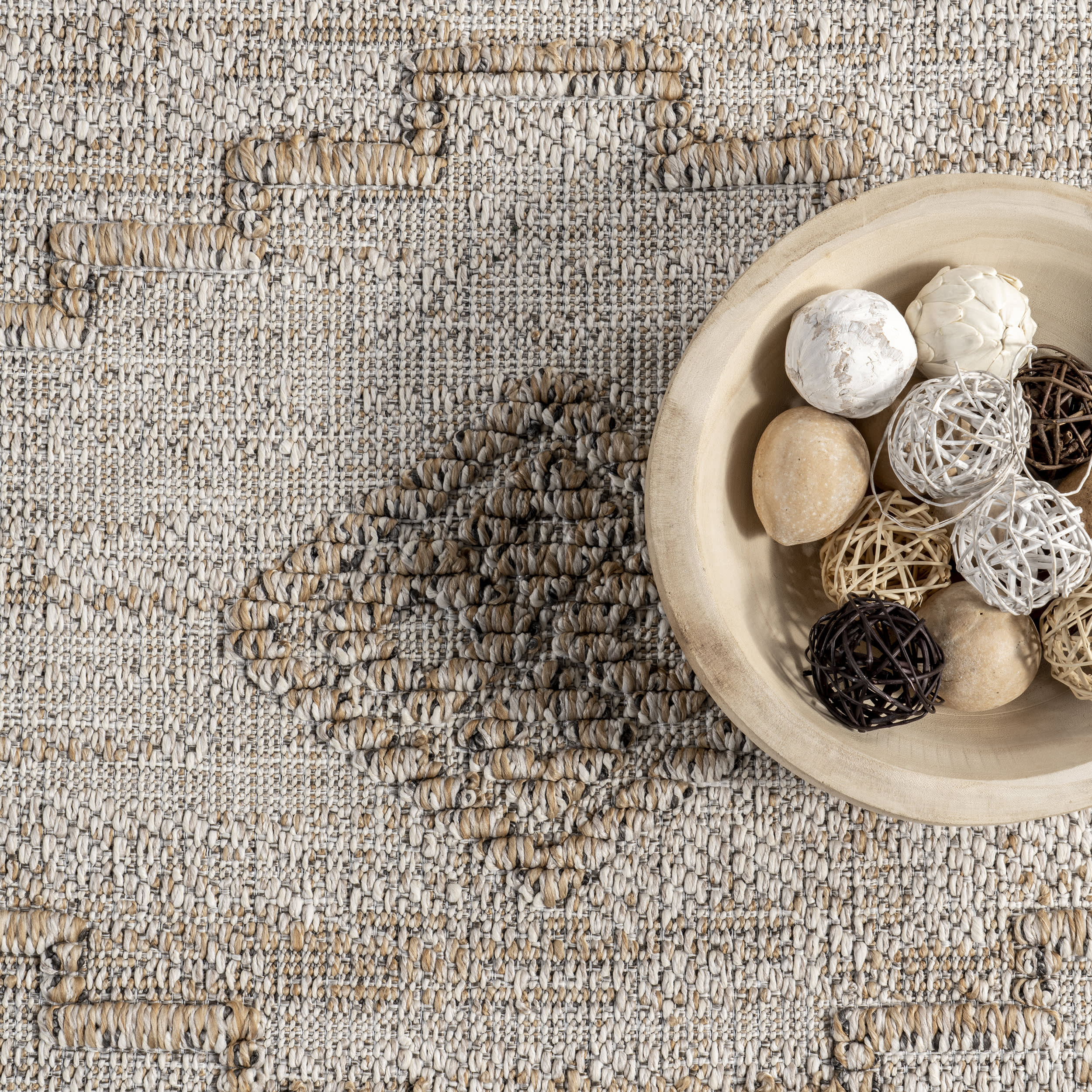 Marlee Textured Tribal Indoor/Outdoor Rug | Beige - Image 6