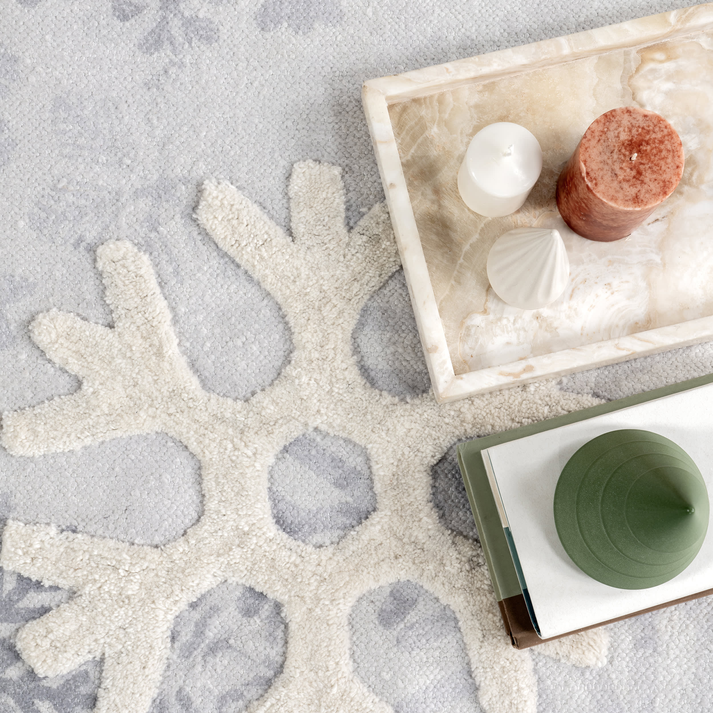 Marleigh Crystal Snowflake Rug | Grey - Image 7