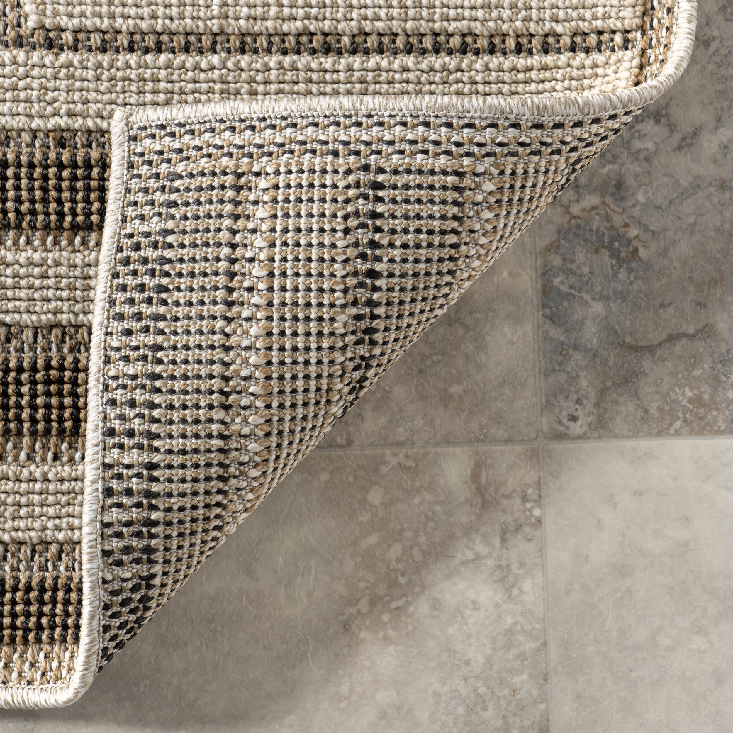 Marlena Indoor/Outdoor Banded Rug | Beige - Image 6