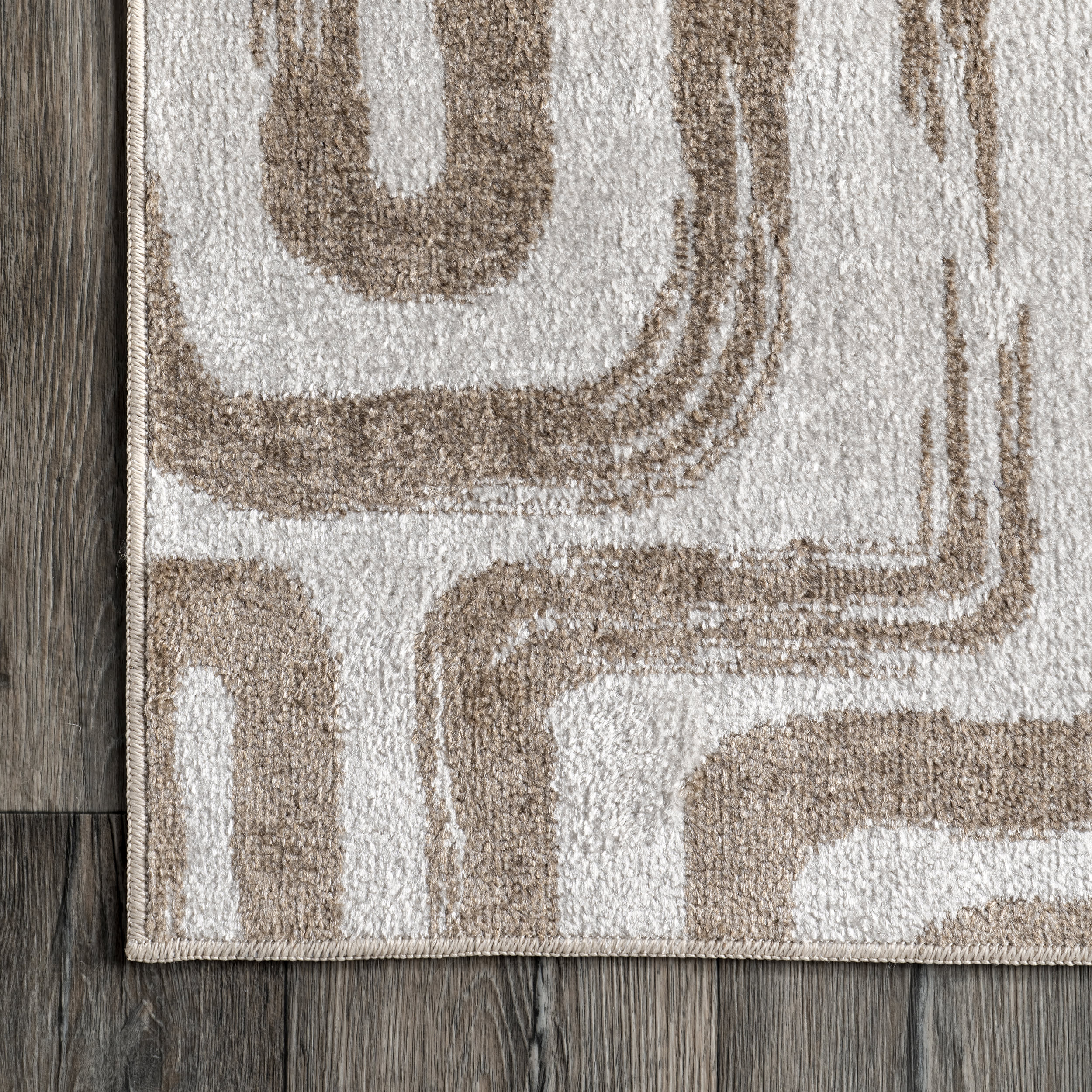 Marlia Washable Chain-Link Rug | Beige - Image 3