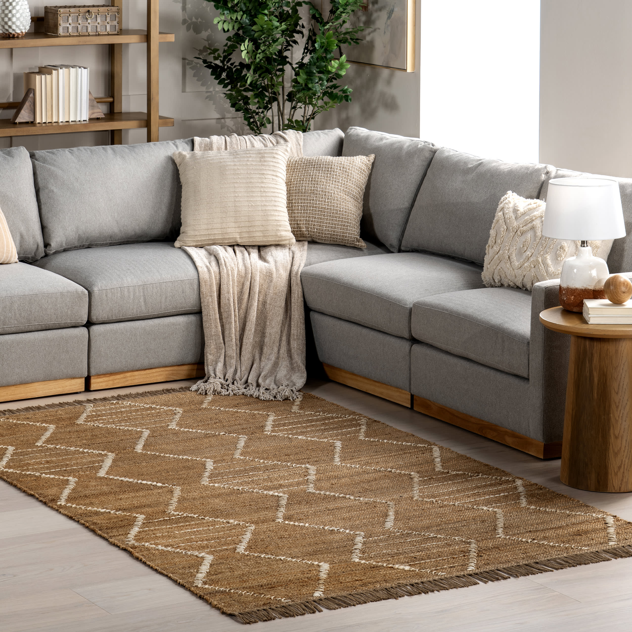 Marlow Handstitched Jute Tasseled Rug | Natural - Image 2