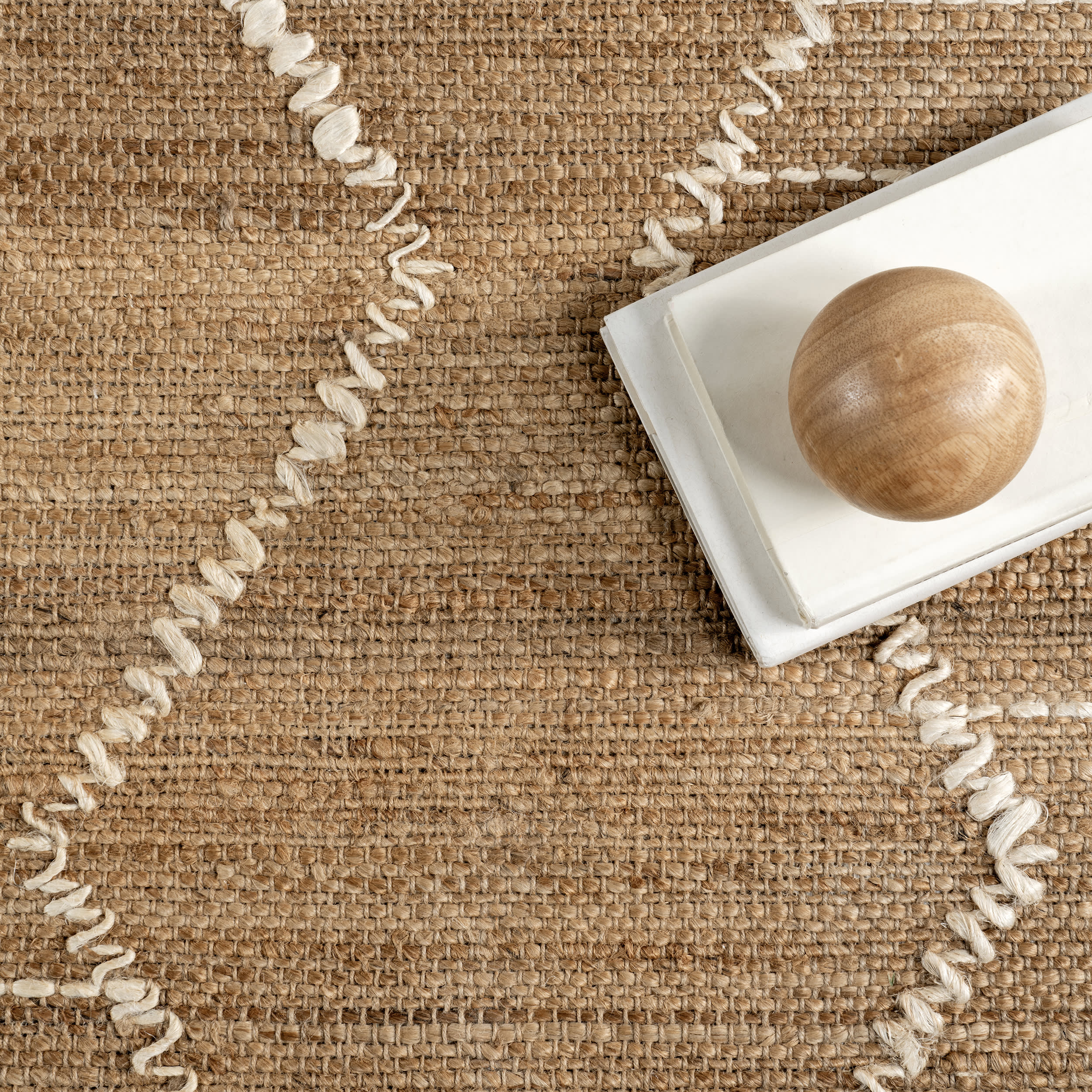 Marlow Handstitched Jute Tasseled Rug | Natural - Image 7