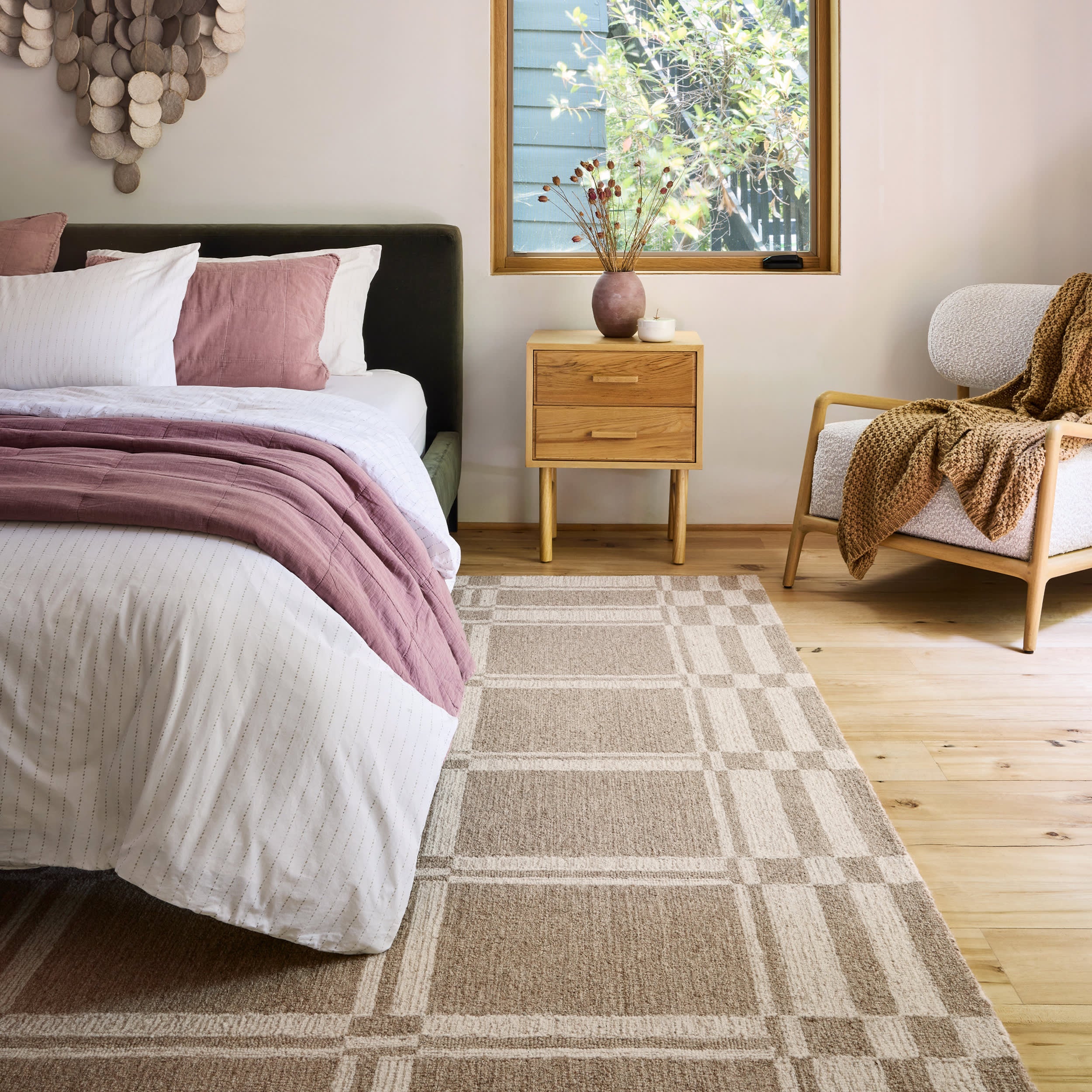Marlowe Geometric Wool Rug | Beige - Image 2