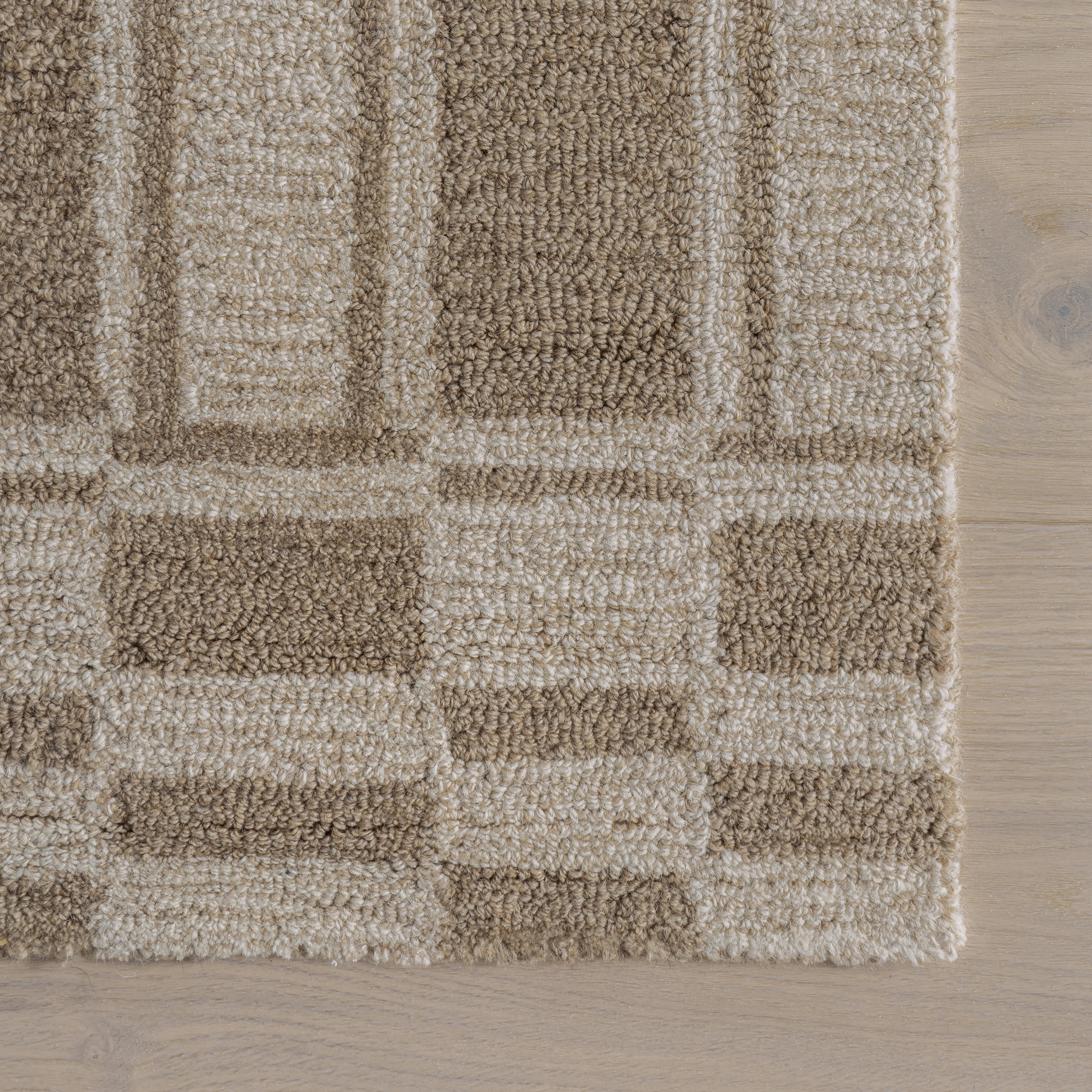 Marlowe Geometric Wool Rug | Beige - Image 4