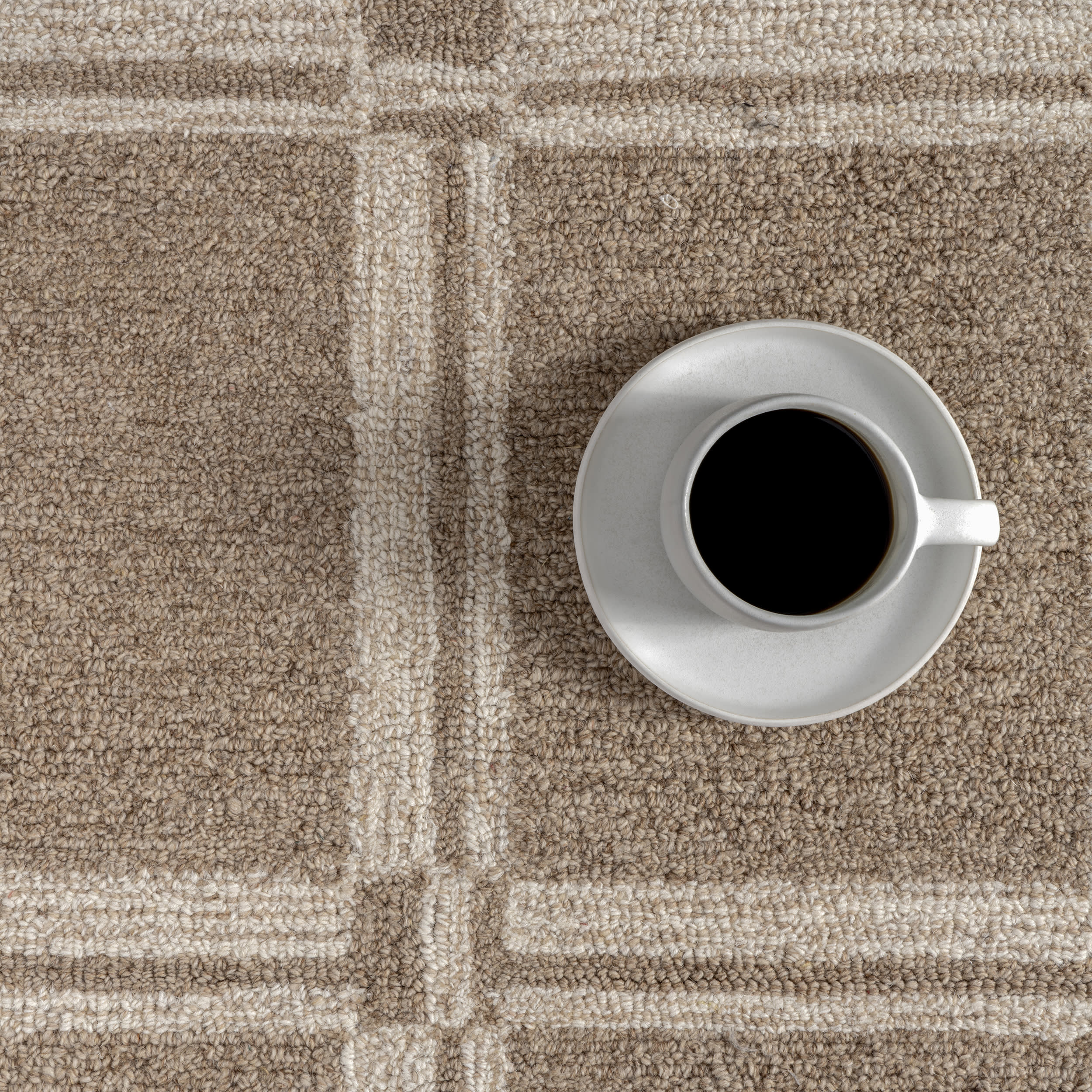 Marlowe Geometric Wool Rug | Beige - Image 7