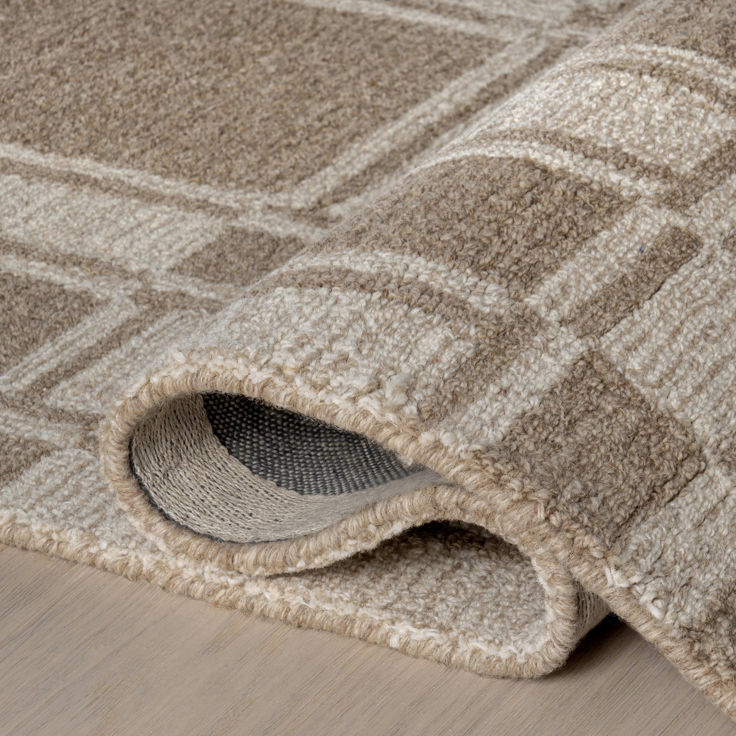 Marlowe Geometric Wool Rug | Beige - Image 8