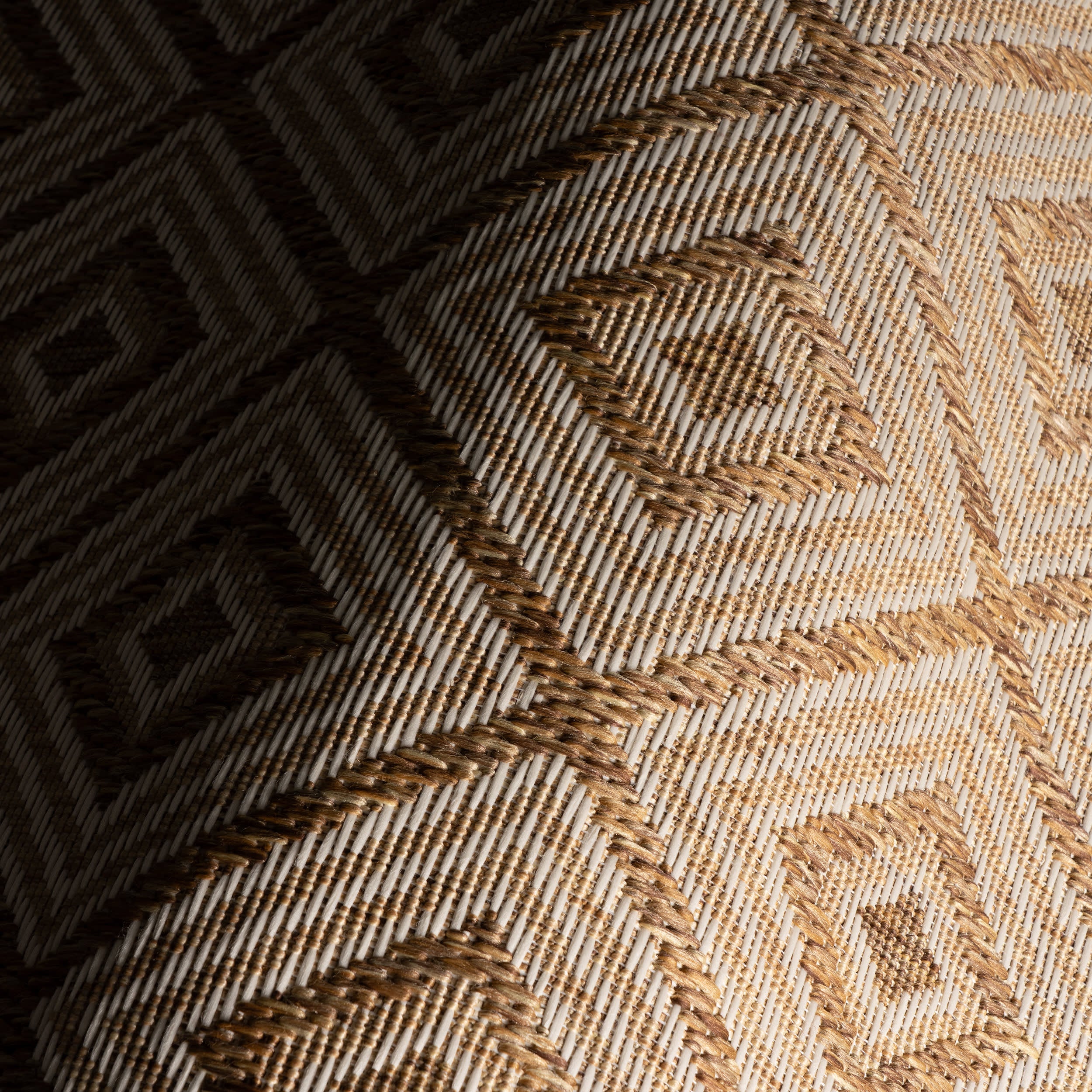 Marouise Modern Diamond Indoor/Outdoor Rug | Brown - Image 3
