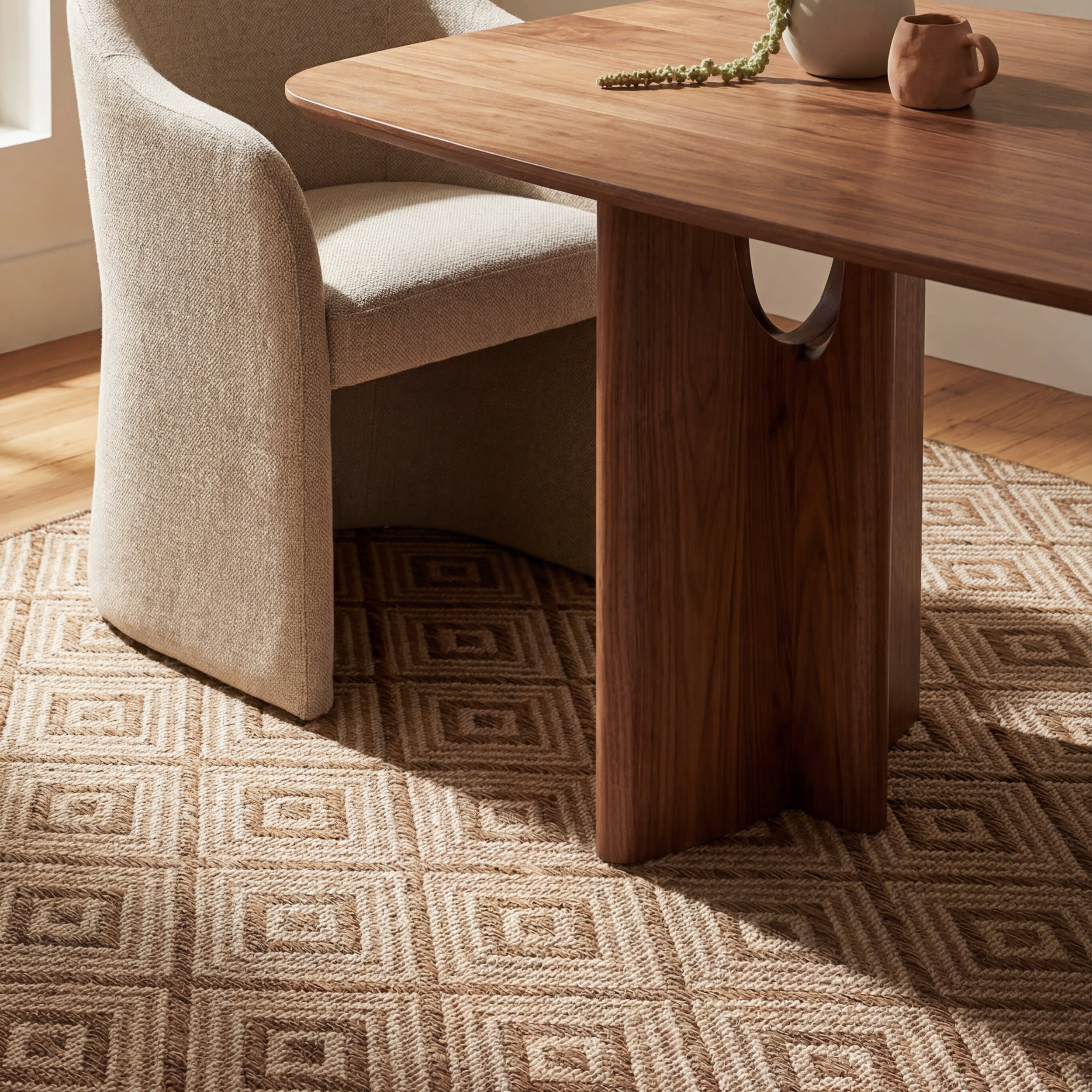 Marouise Modern Diamond Indoor/Outdoor Rug | Brown - Image 5