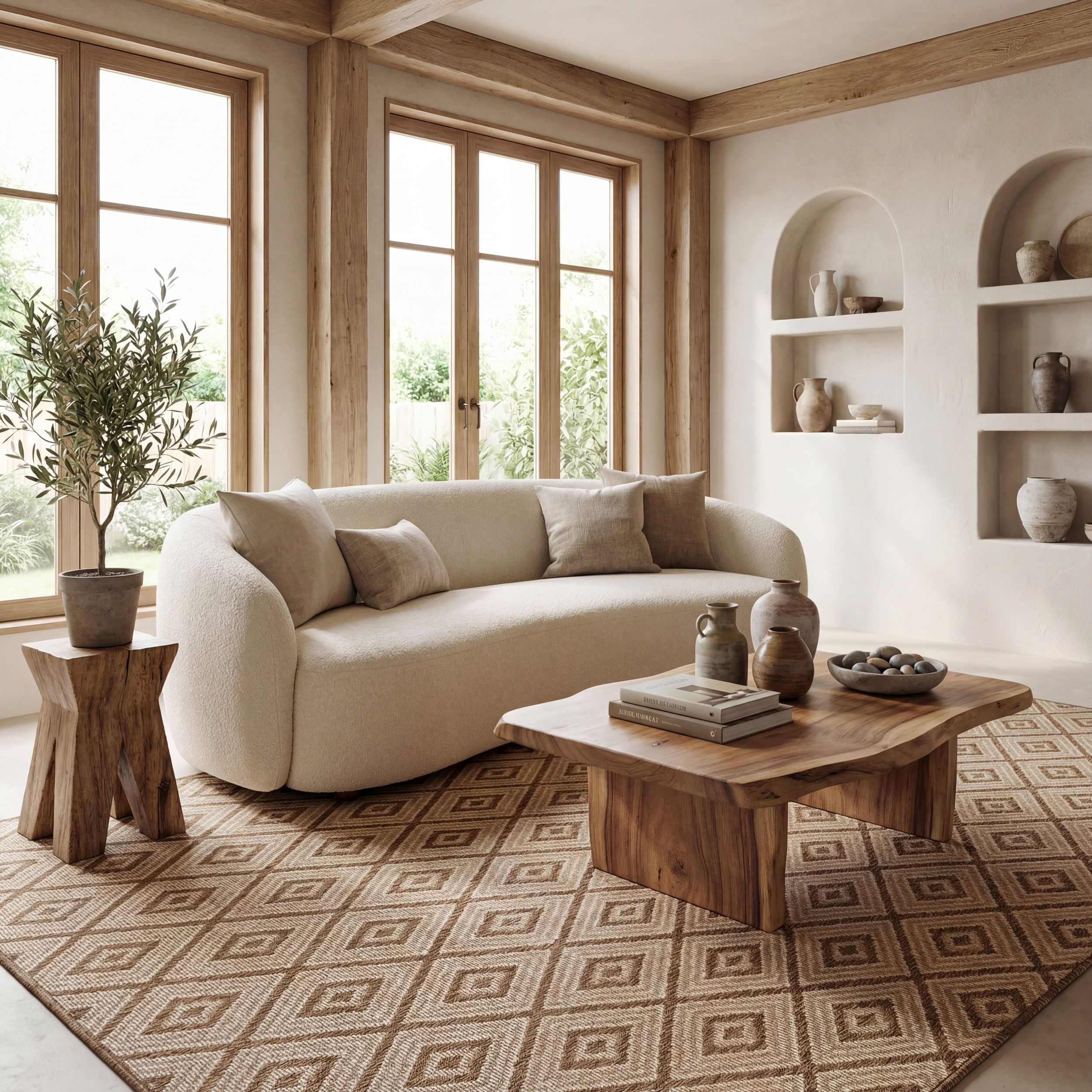 Marouise Modern Diamond Indoor/Outdoor Rug | Brown - Image 9