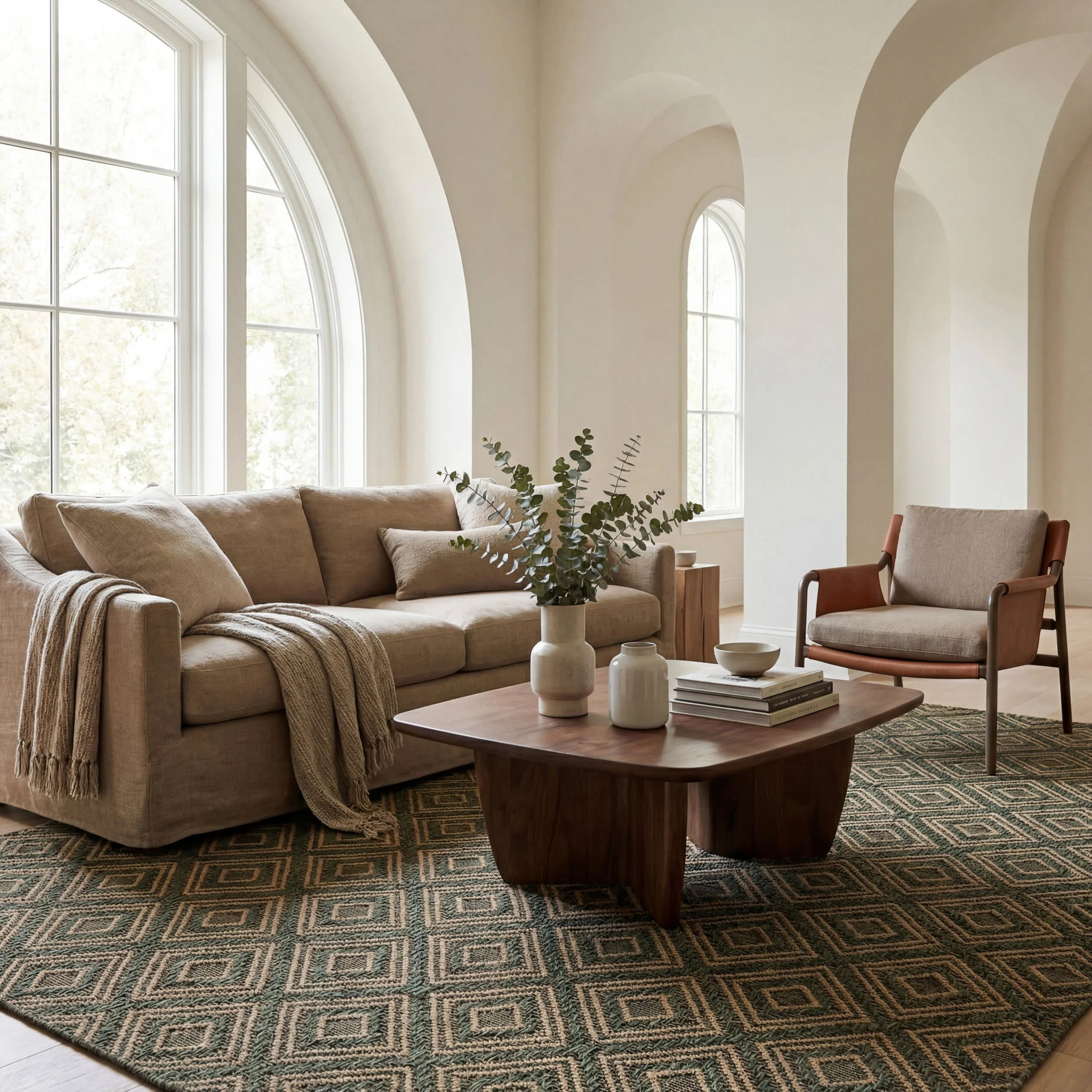 Marouise Modern Diamond Indoor/Outdoor Rug | Green - Image 9