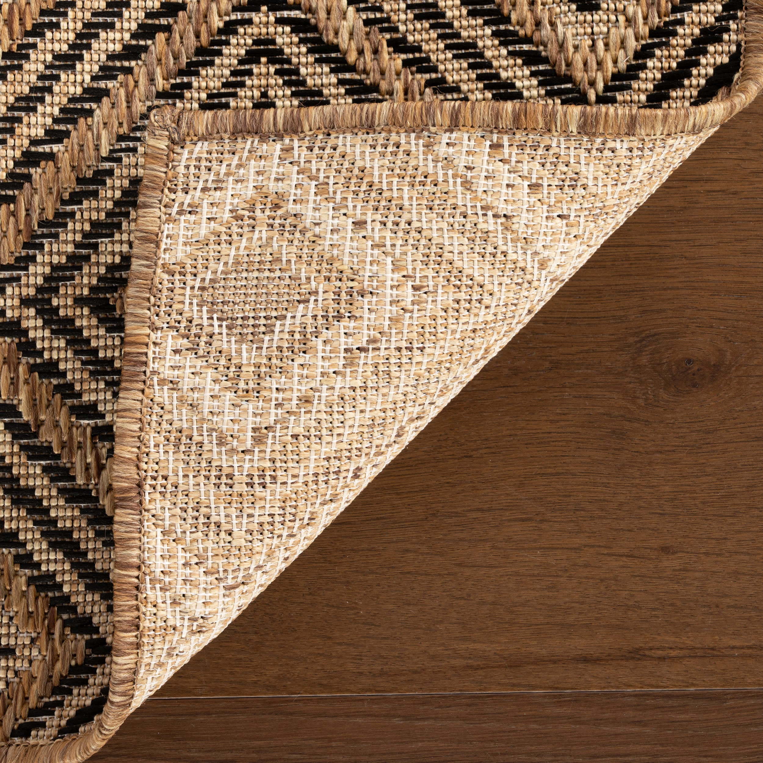 Marouise Modern Diamond Indoor/Outdoor Rug | Natural - Image 8