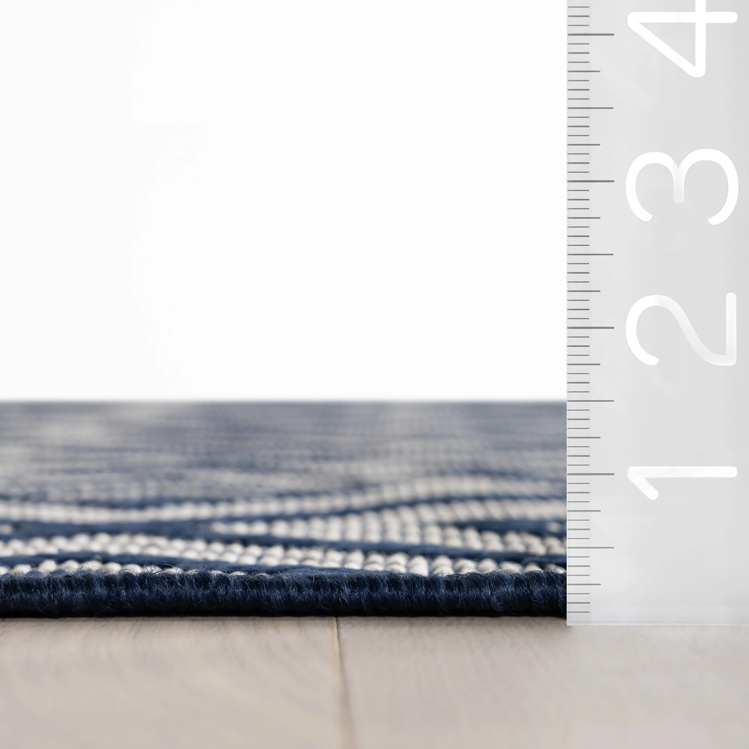Marouise Modern Diamond Indoor/Outdoor Rug | Navy - Image 6