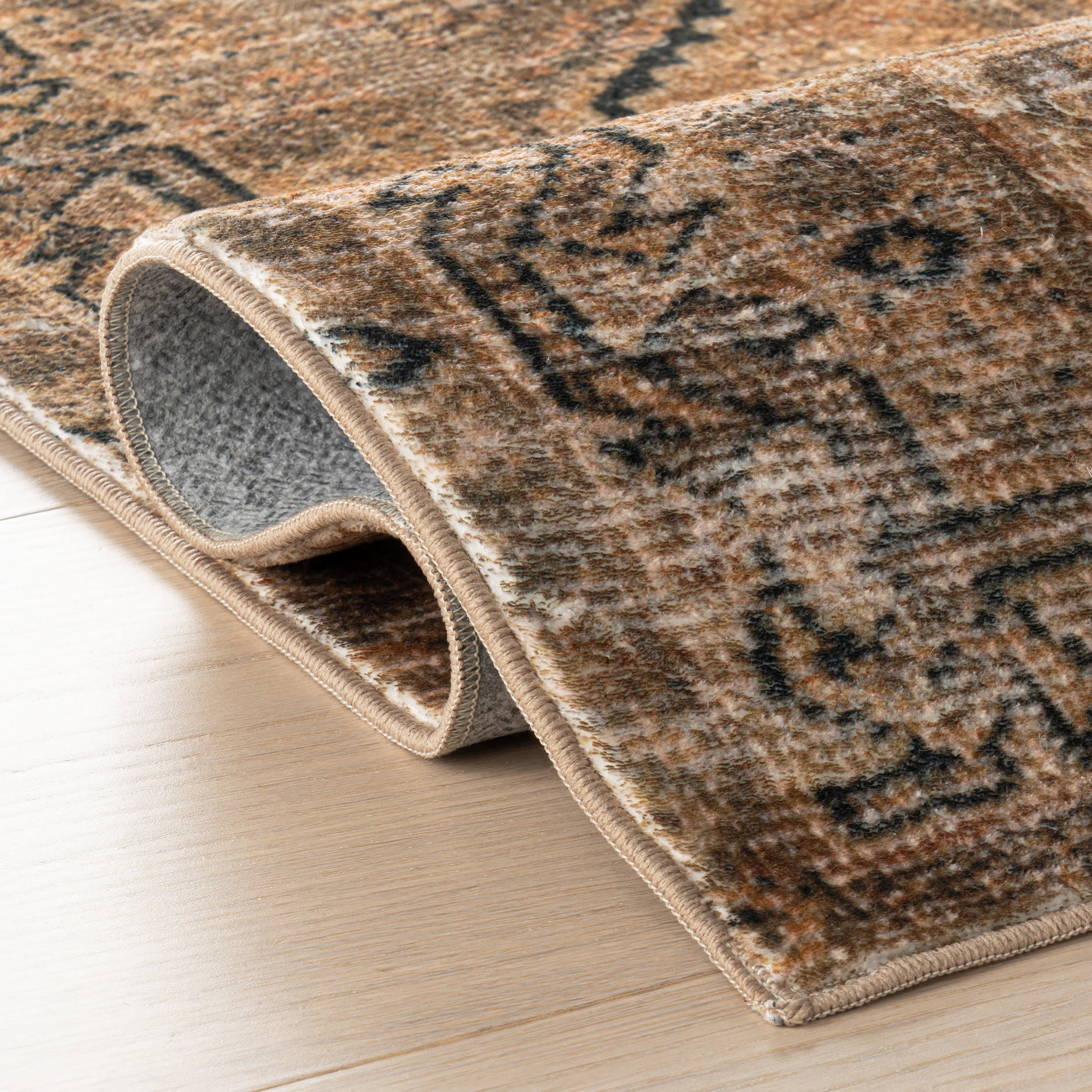 Marth Medallion Washable Rug | Brown - Image 11