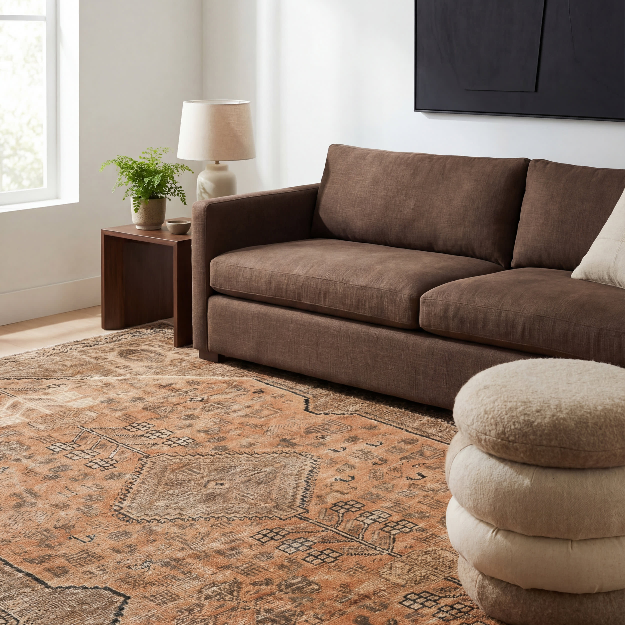 Marth Medallion Washable Rug | Brown - Image 5