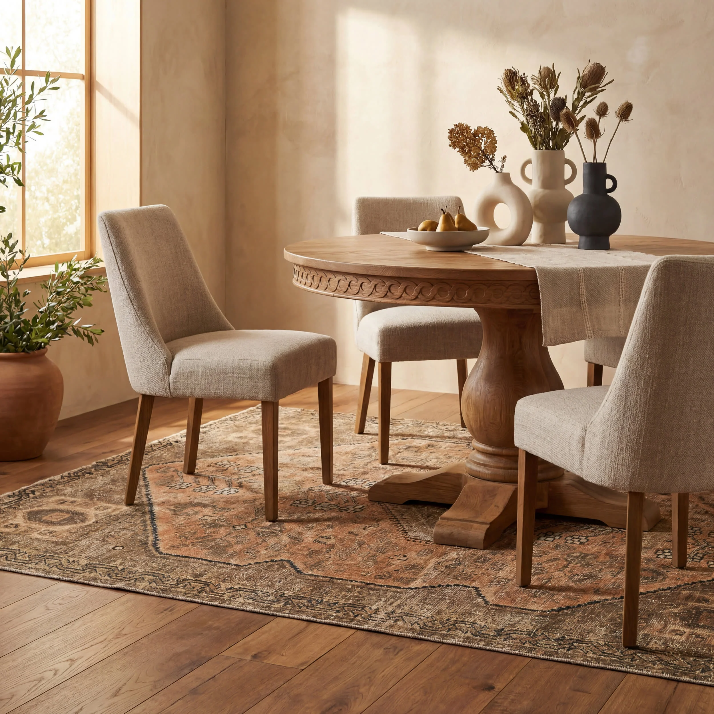 Marth Medallion Washable Rug | Brown - Image 7
