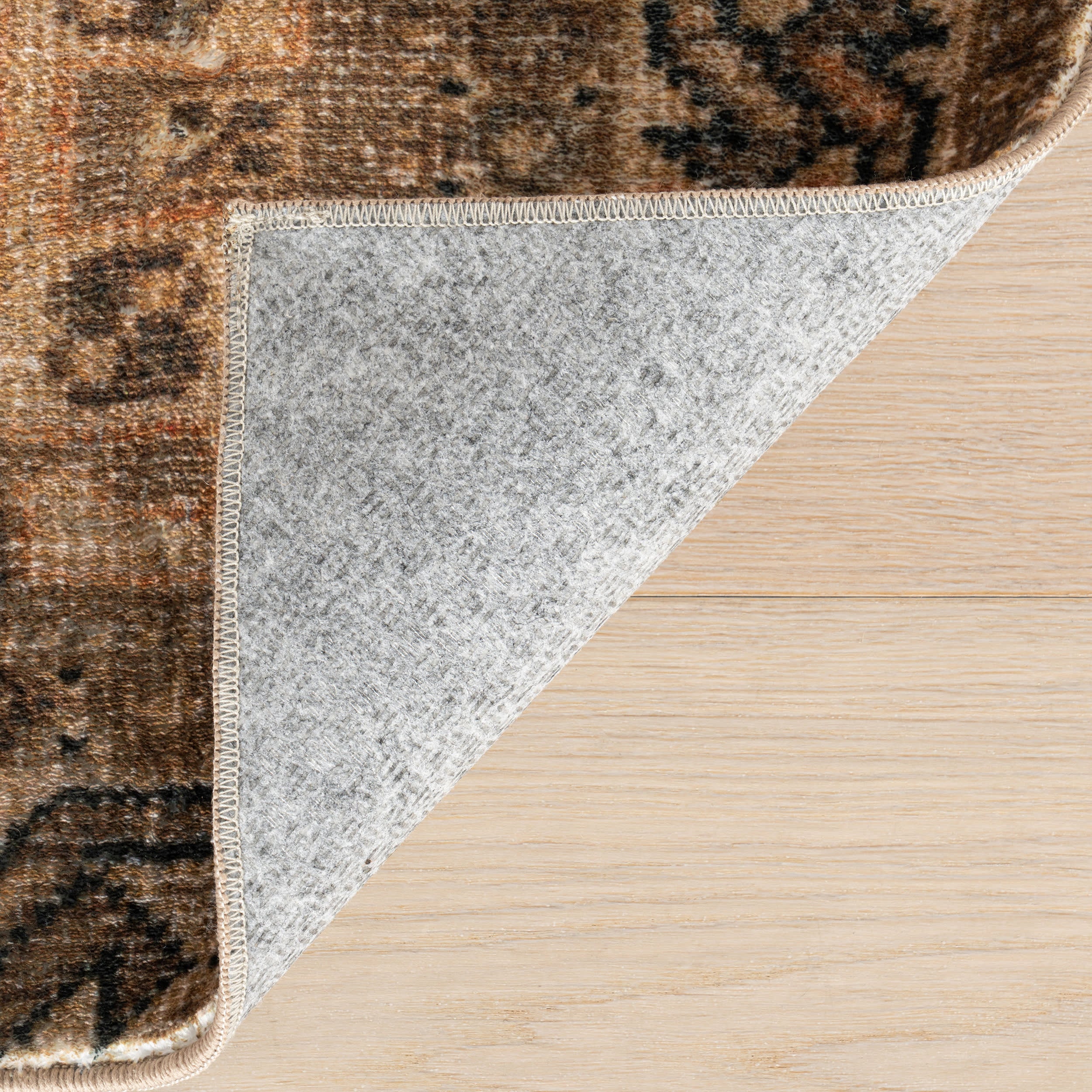 Marth Medallion Washable Rug | Brown - Image 8