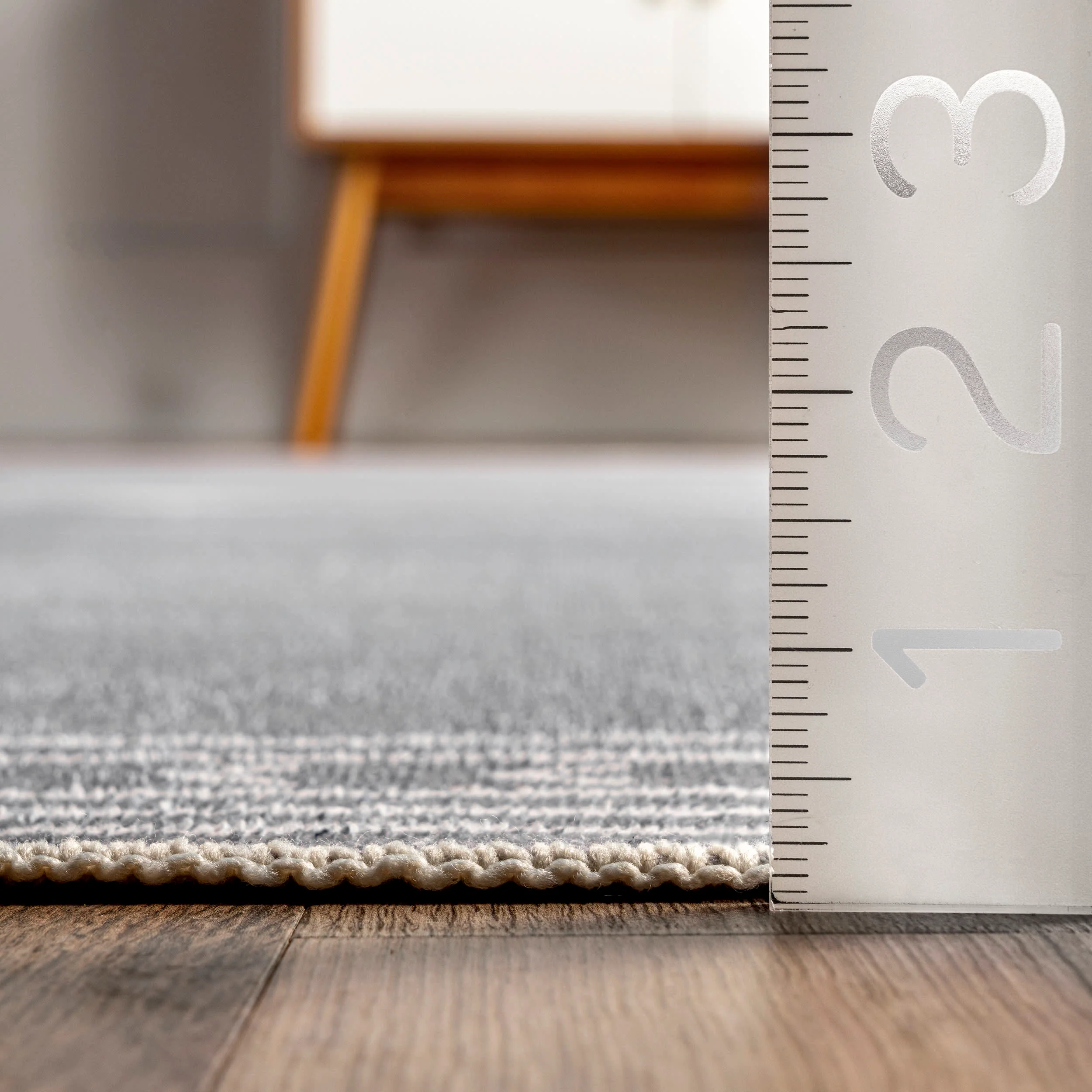 Martha Geometric Bordered Washable Rug | Grey - Image 5