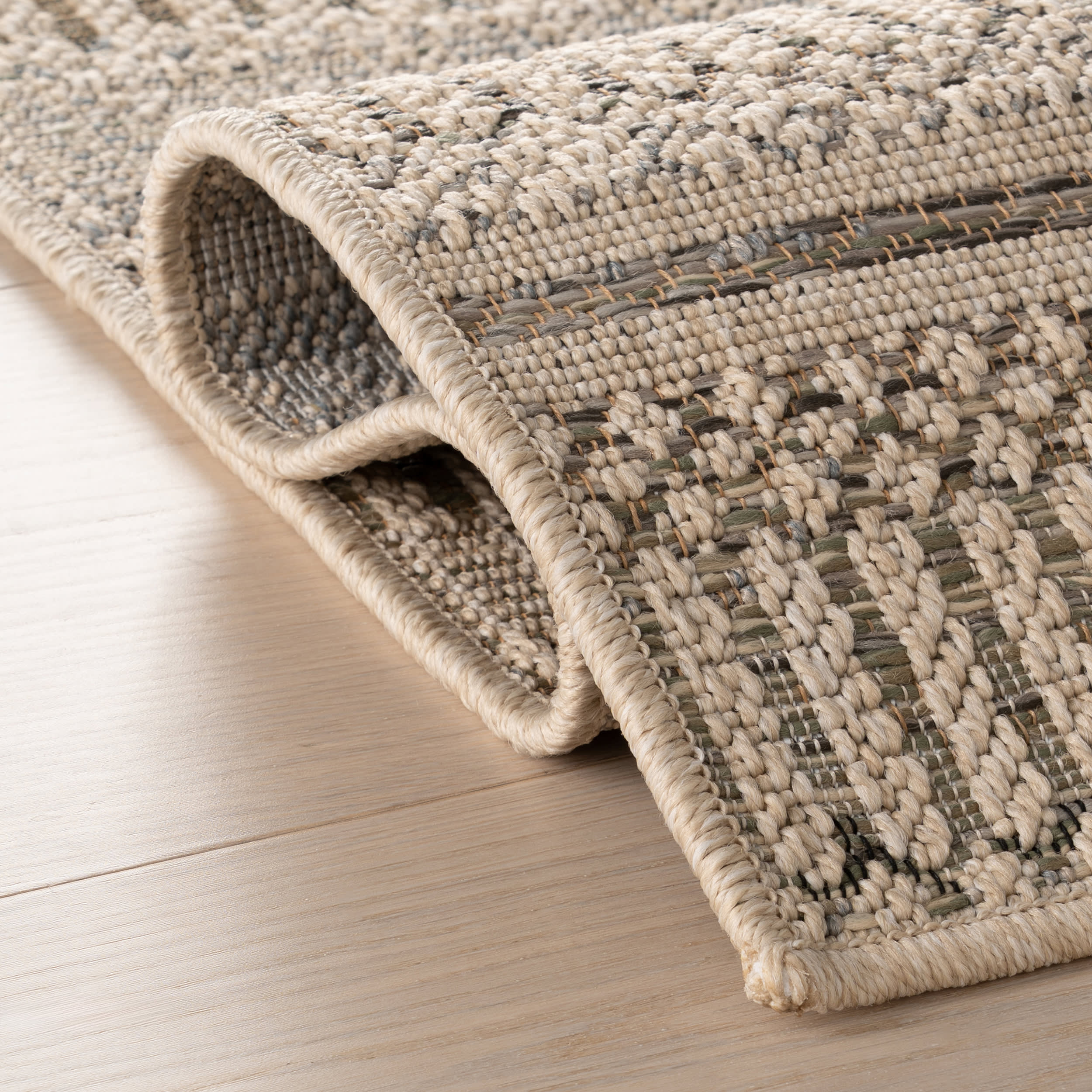 Marza Bohemian Striped Indoor/Outdoor Rug | Sand - Image 11