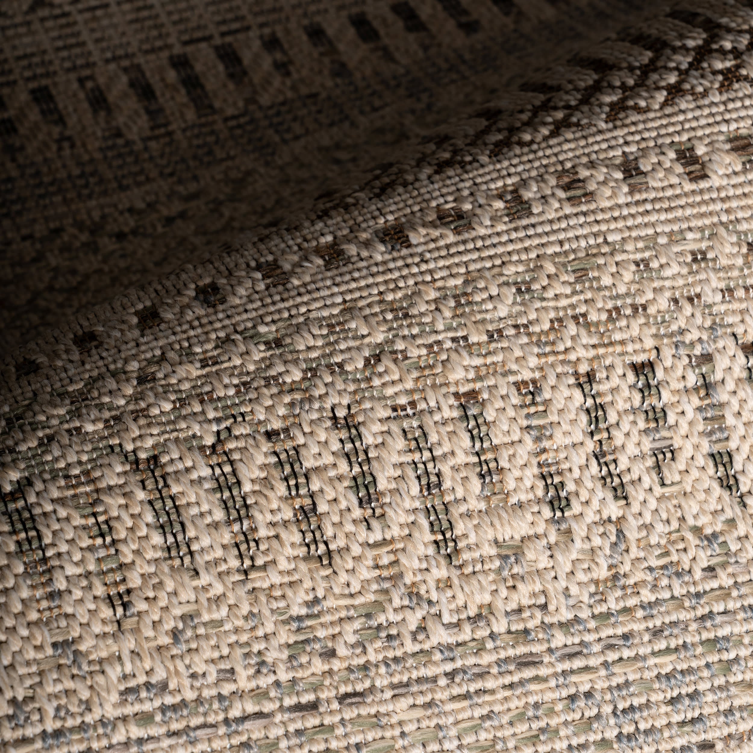 Marza Bohemian Striped Indoor/Outdoor Rug | Sand - Image 3