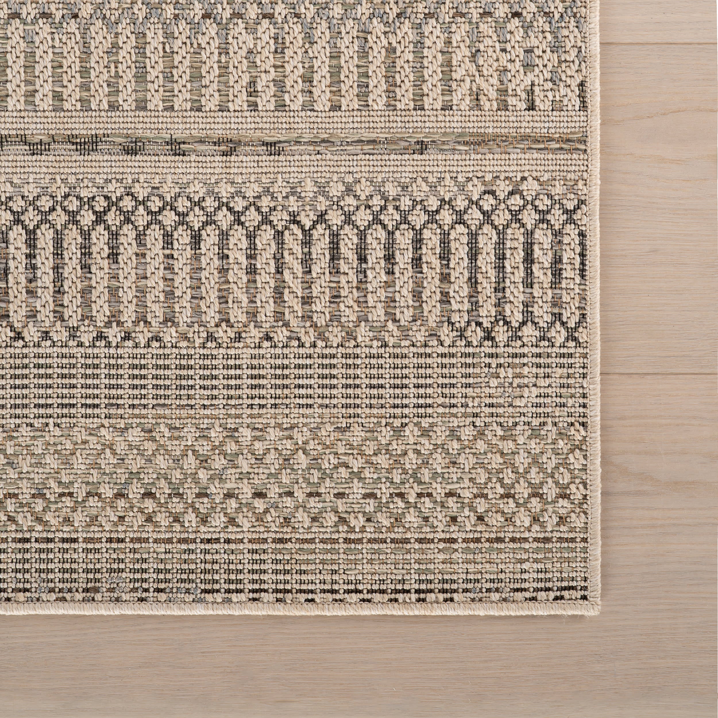 Marza Bohemian Striped Indoor/Outdoor Rug | Sand - Image 4