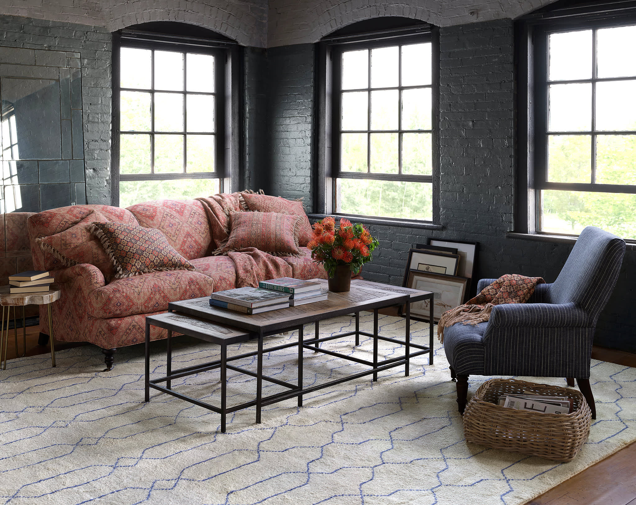 Massena Hand Knotted Wool Rug | Blue - Image 3