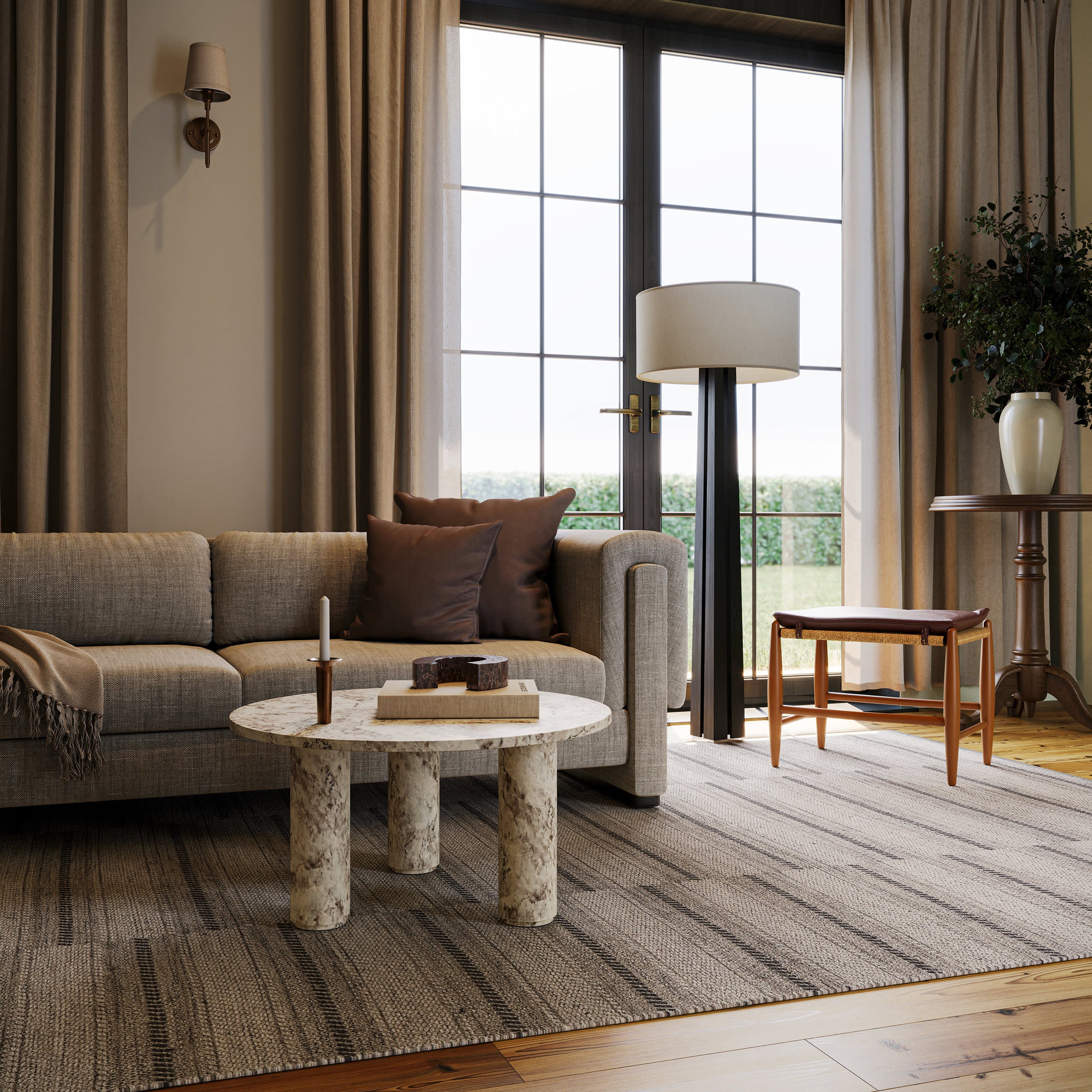 Mateo Striped Wool Cozy Rug by Nate Berkus | Brown - Image 7