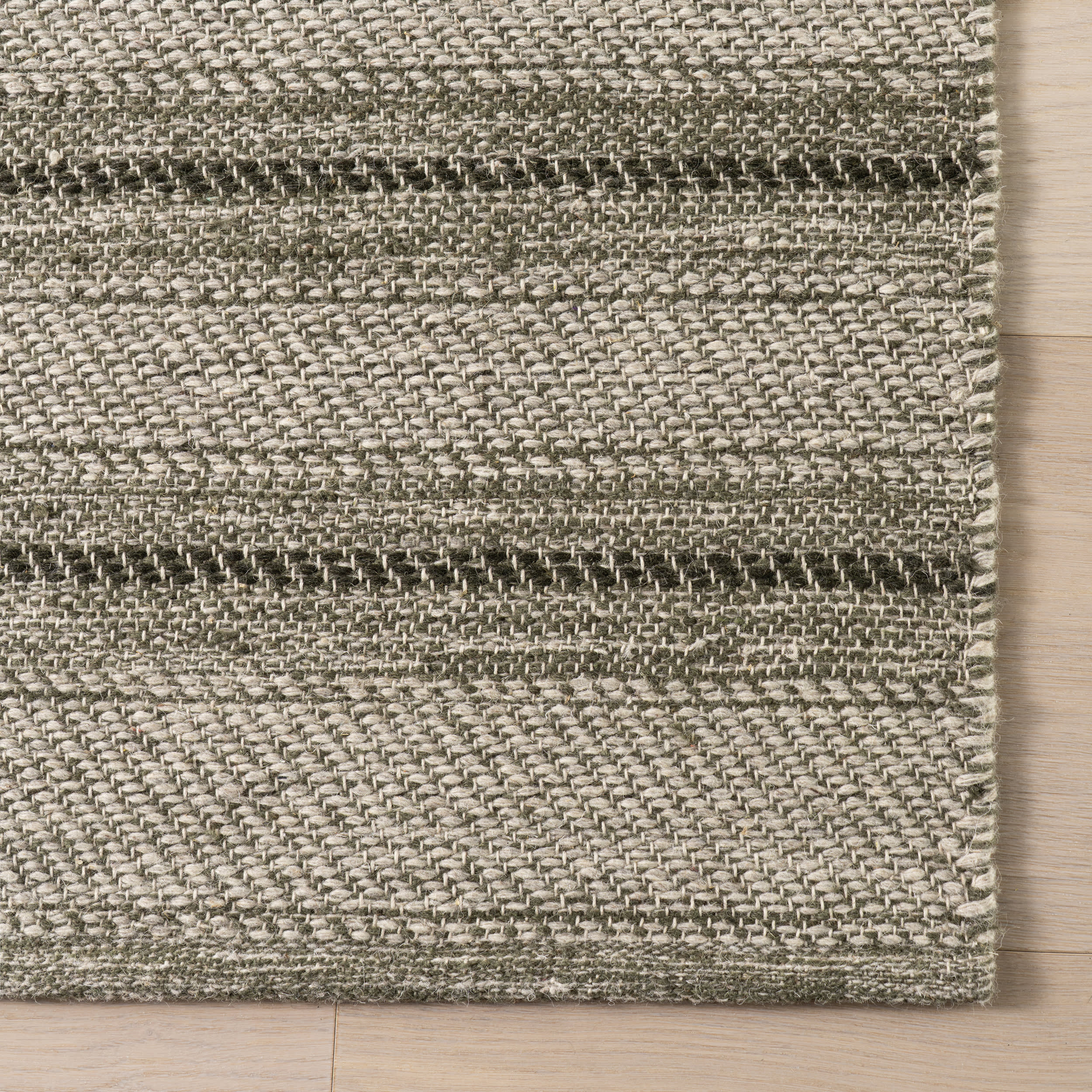 Mateo Striped Wool Cozy Rug by Nate Berkus | Olive - Image 4