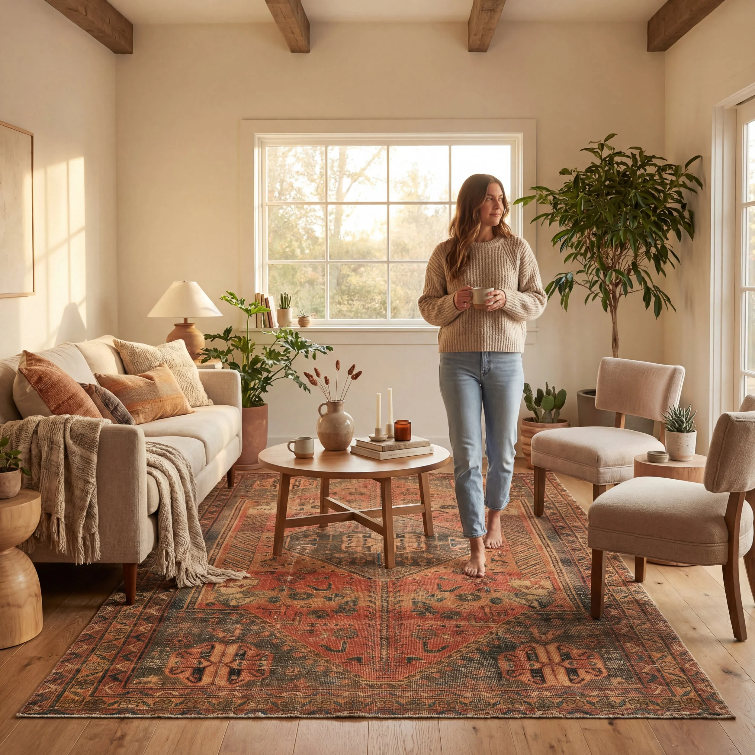 Matil Medallion Washable Rug | Golden - Image 9