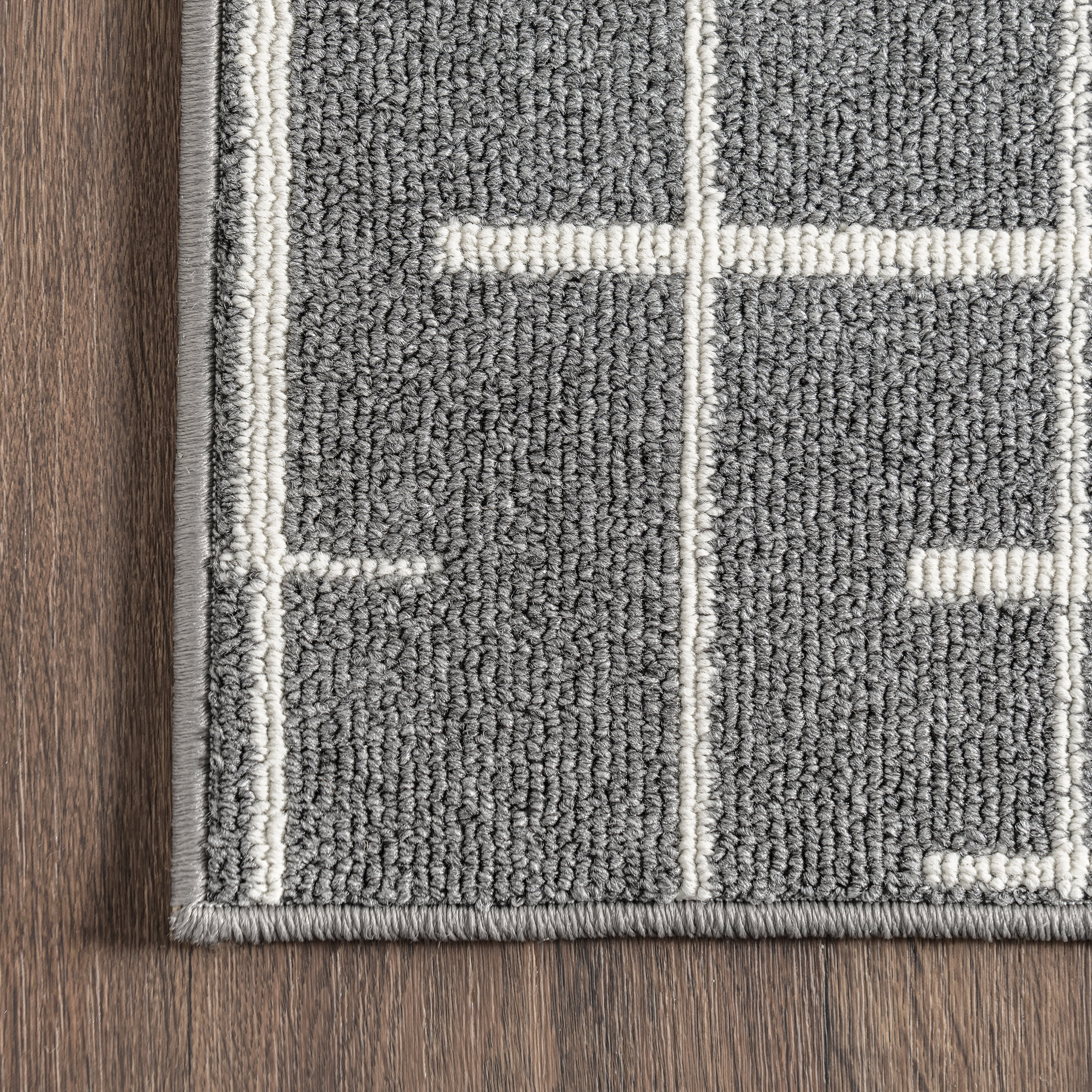 Matilda Modern Crosshatch Rug | Grey - Image 3