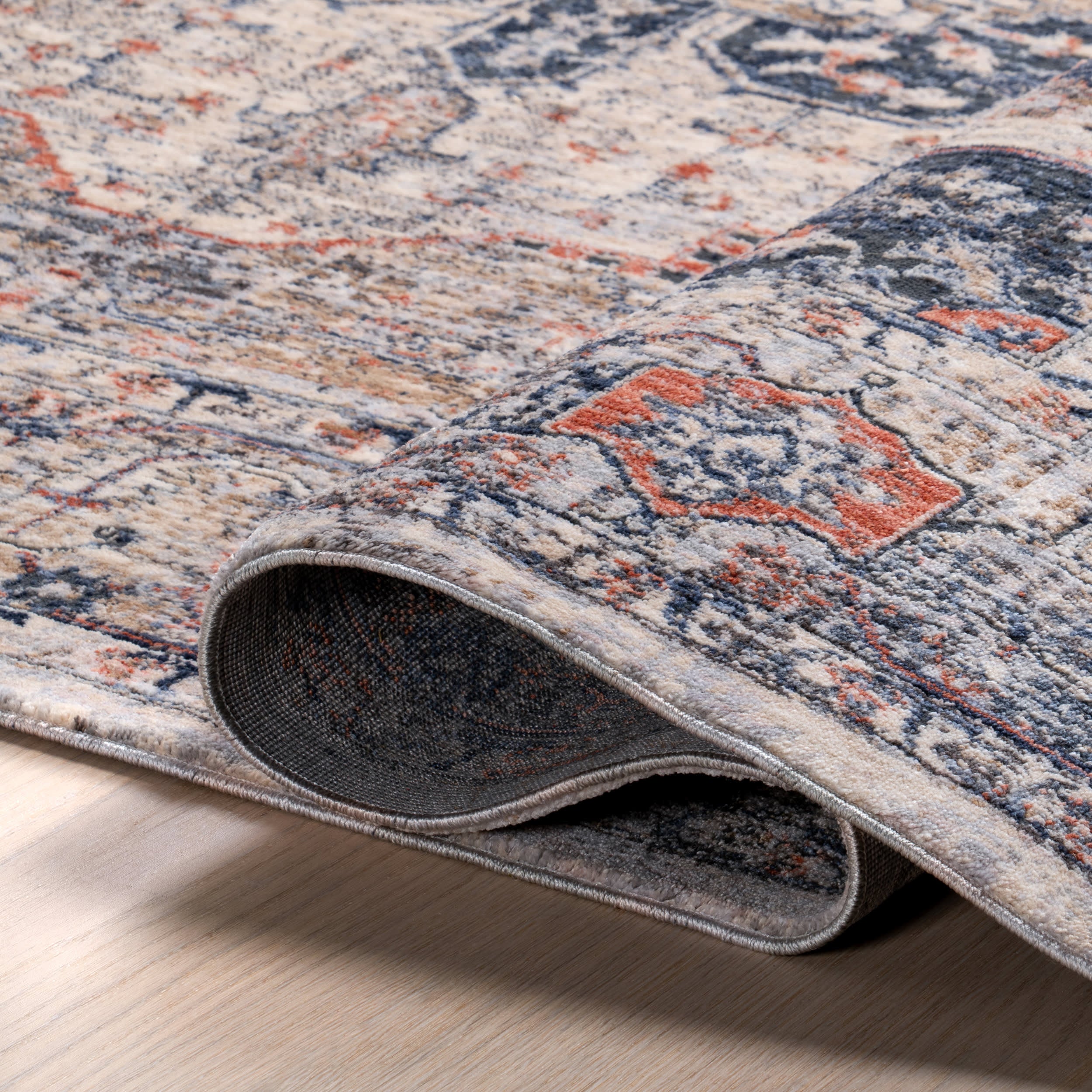 Maud Traditional Vintage Rug | Navy - Image 8