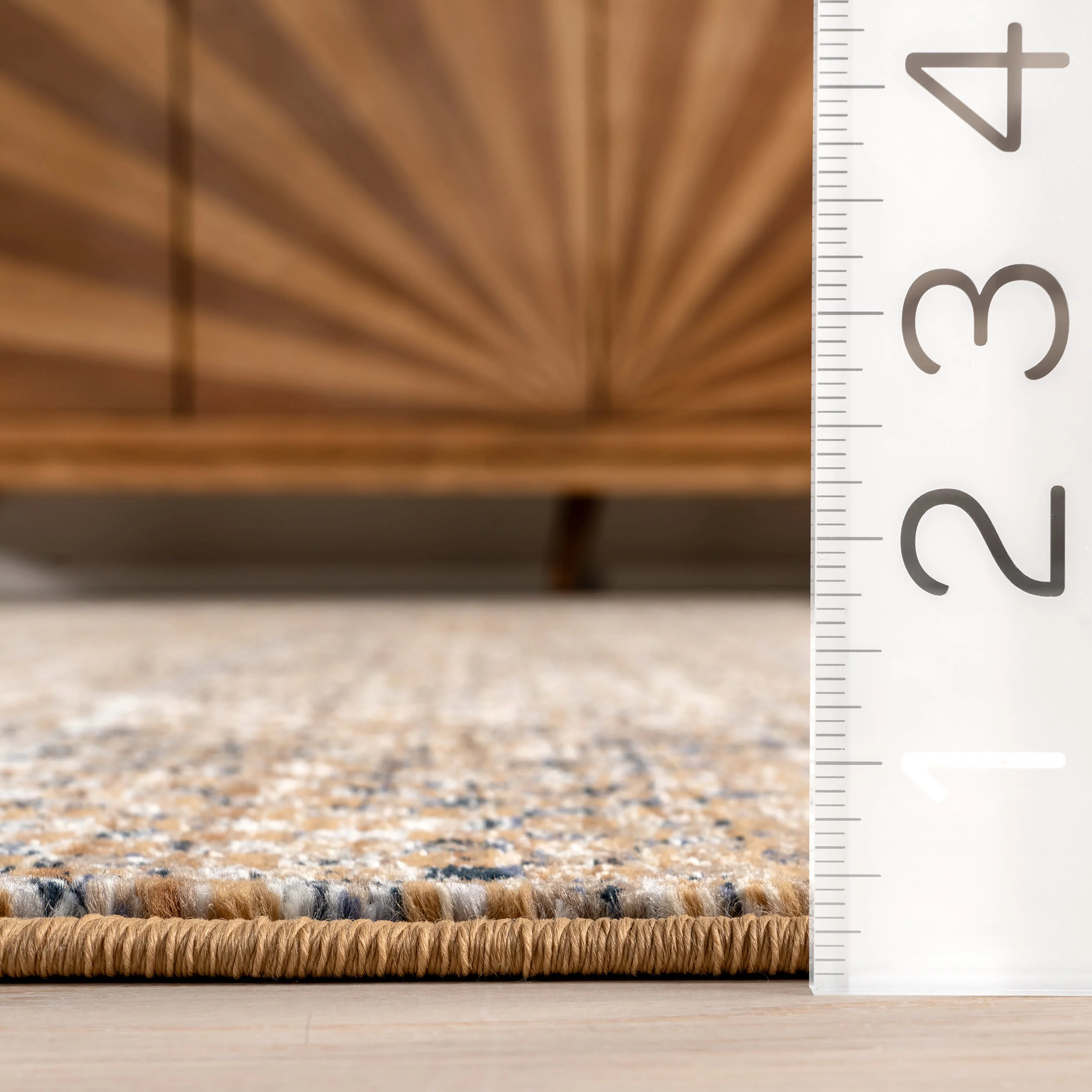 Maude Geometric Traditional Fringed Rug | Burnt Orange - Image 5