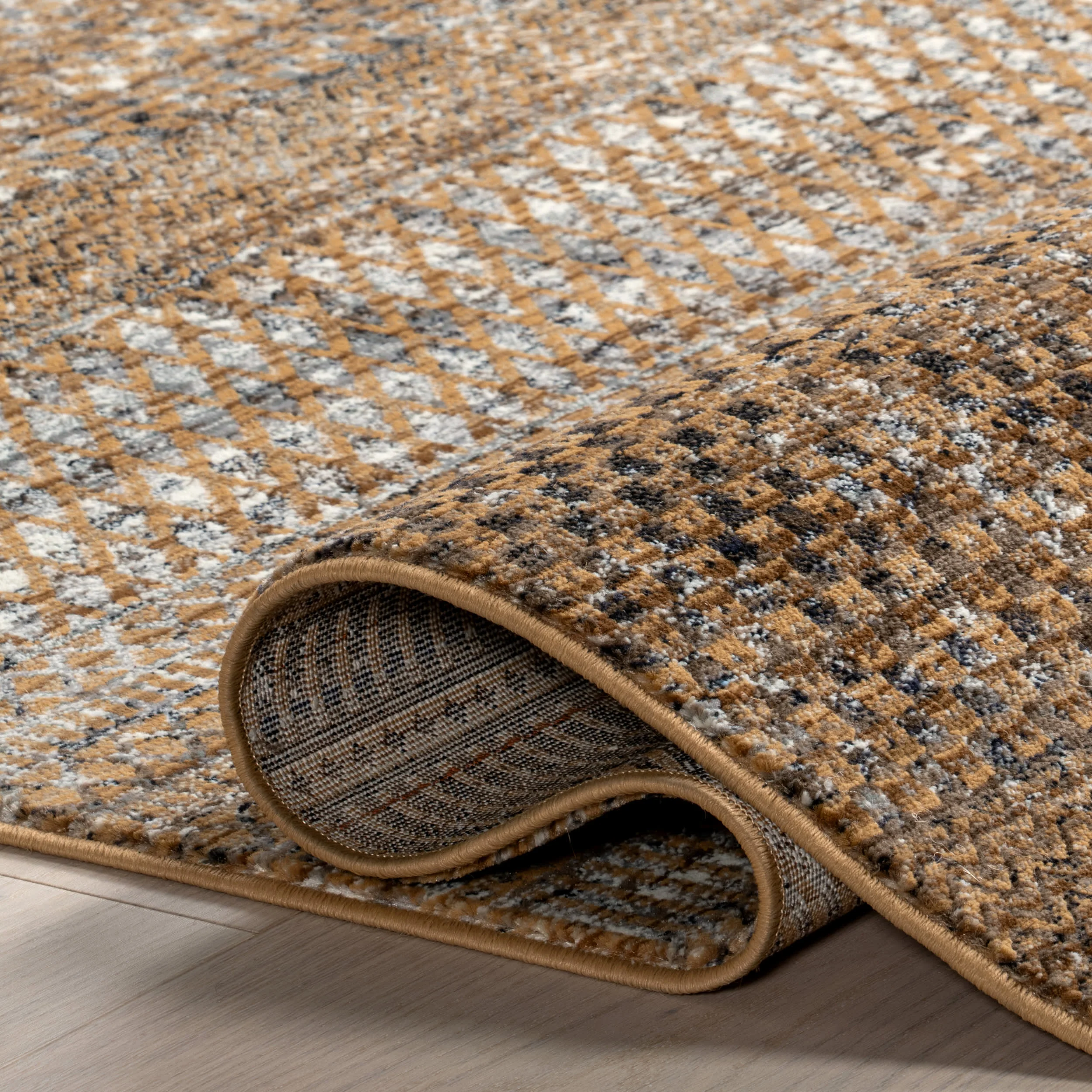 Maude Geometric Traditional Fringed Rug | Burnt Orange - Image 8