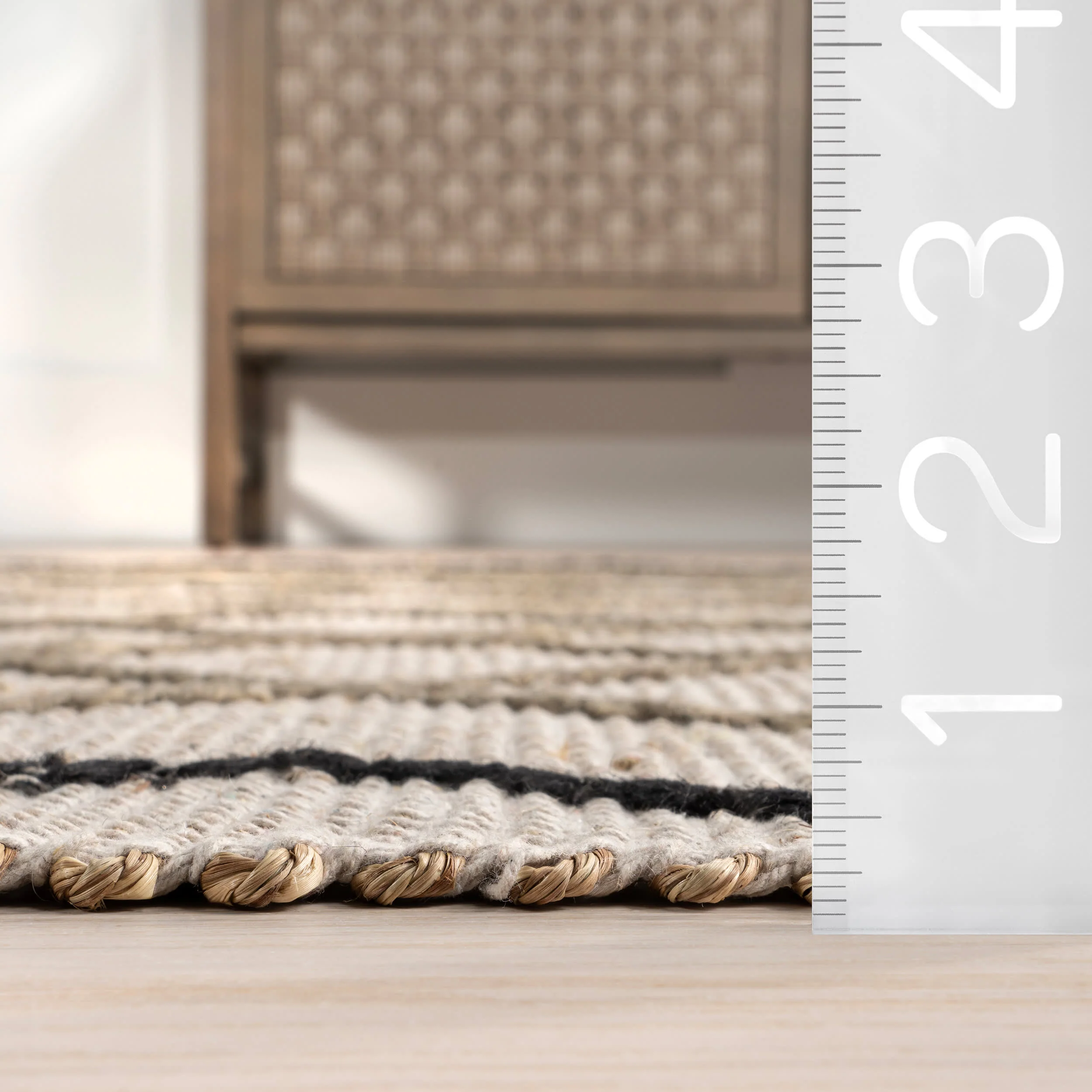Maudie Trellis Jute-Blend Rug | Ivory - Image 5