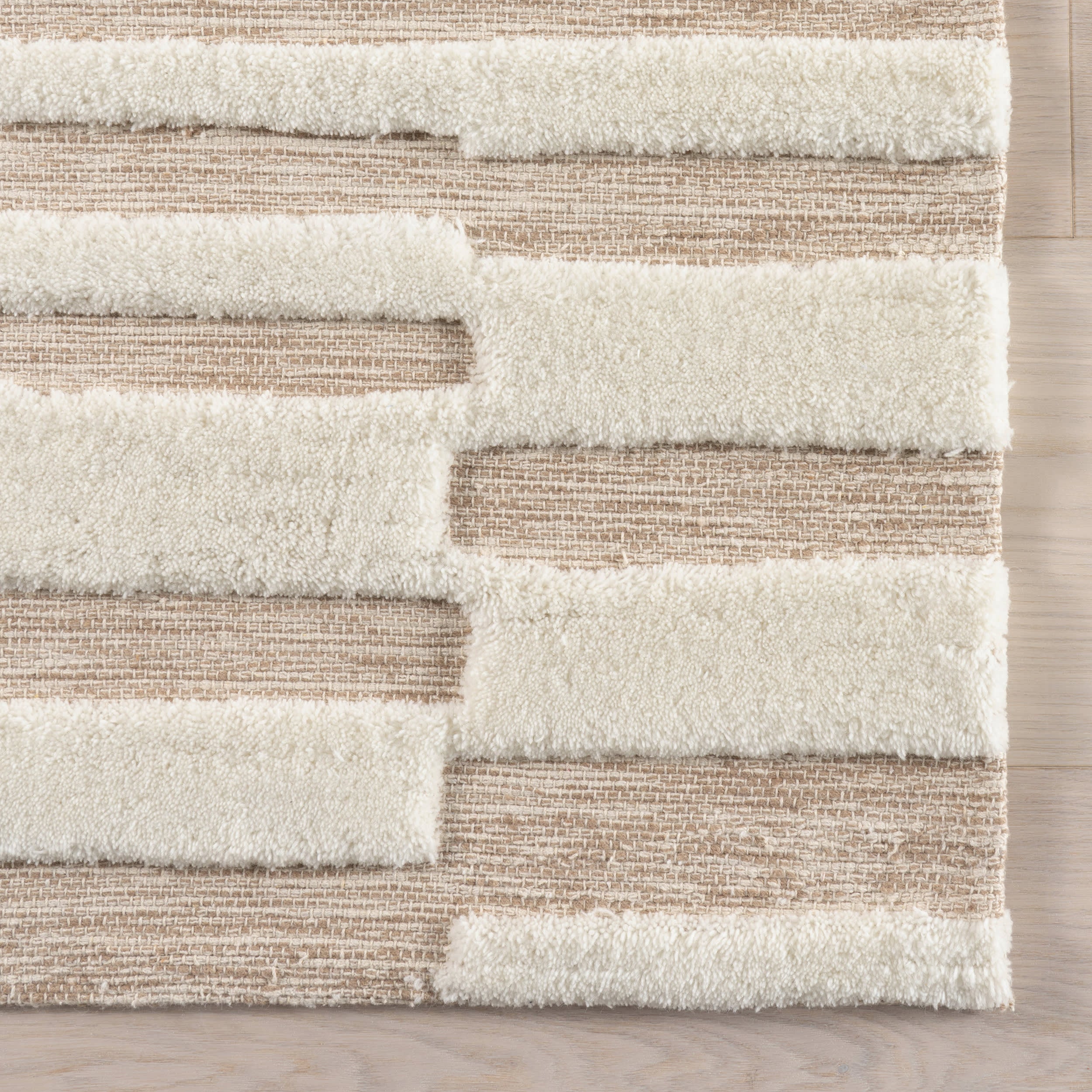 Maui Broken Stripe New Zealand Wool Rug | Ivory - Image 4