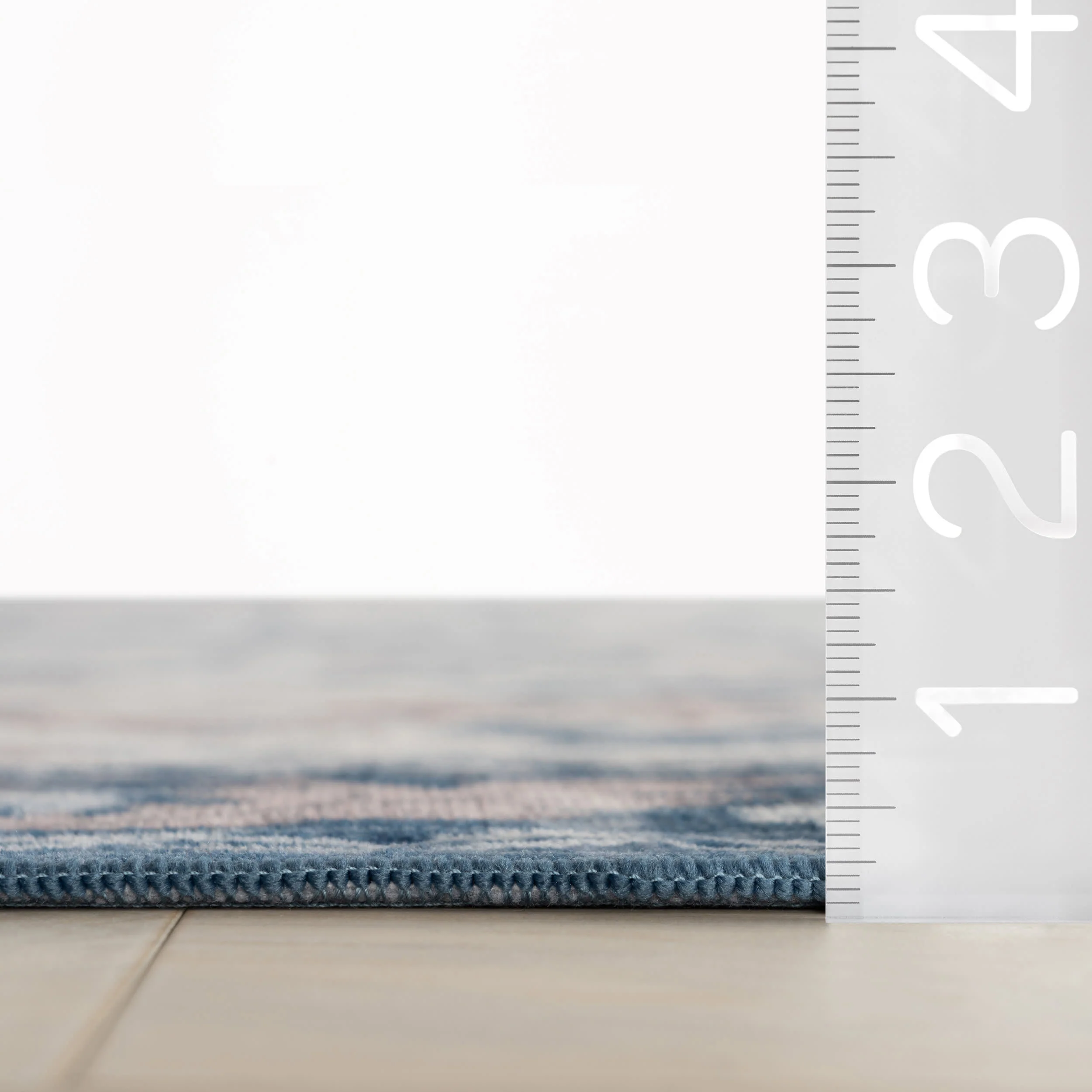 Mauri Bordered Floral and Paisley Washable Rug | Blue - Image 6