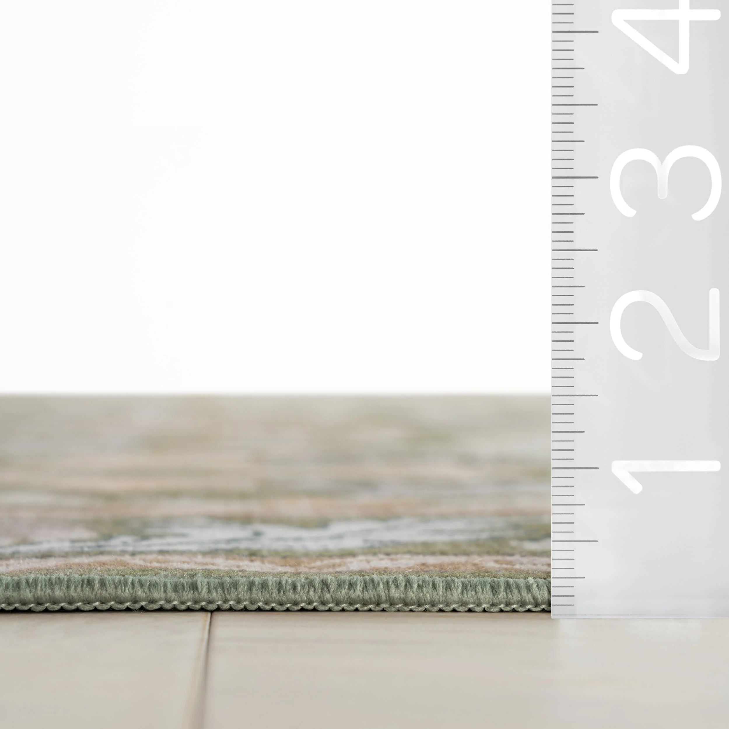 Mauri Bordered Floral and Paisley Washable Rug | Green - Image 6