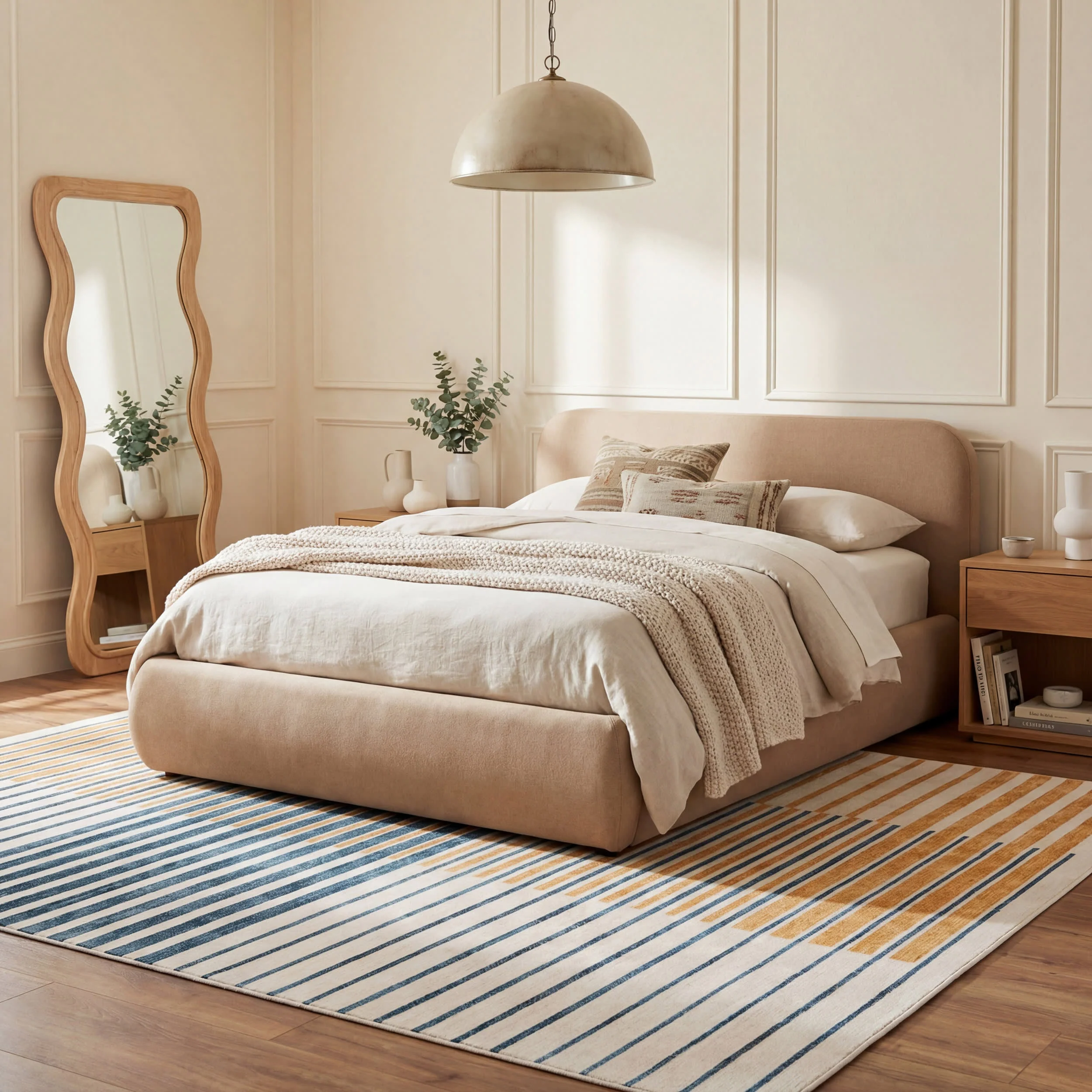 Mauzi Modern Striped Washable Rug | Golden - Image 10