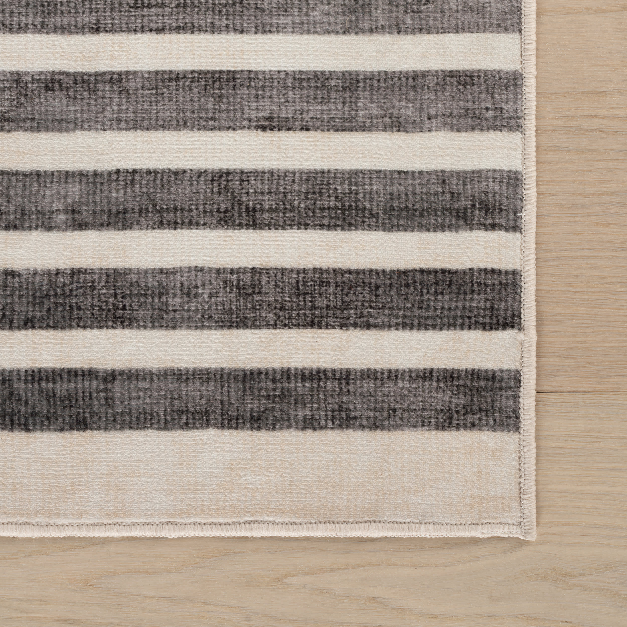 Mauzi Modern Striped Washable Rug | Rust - Image 4