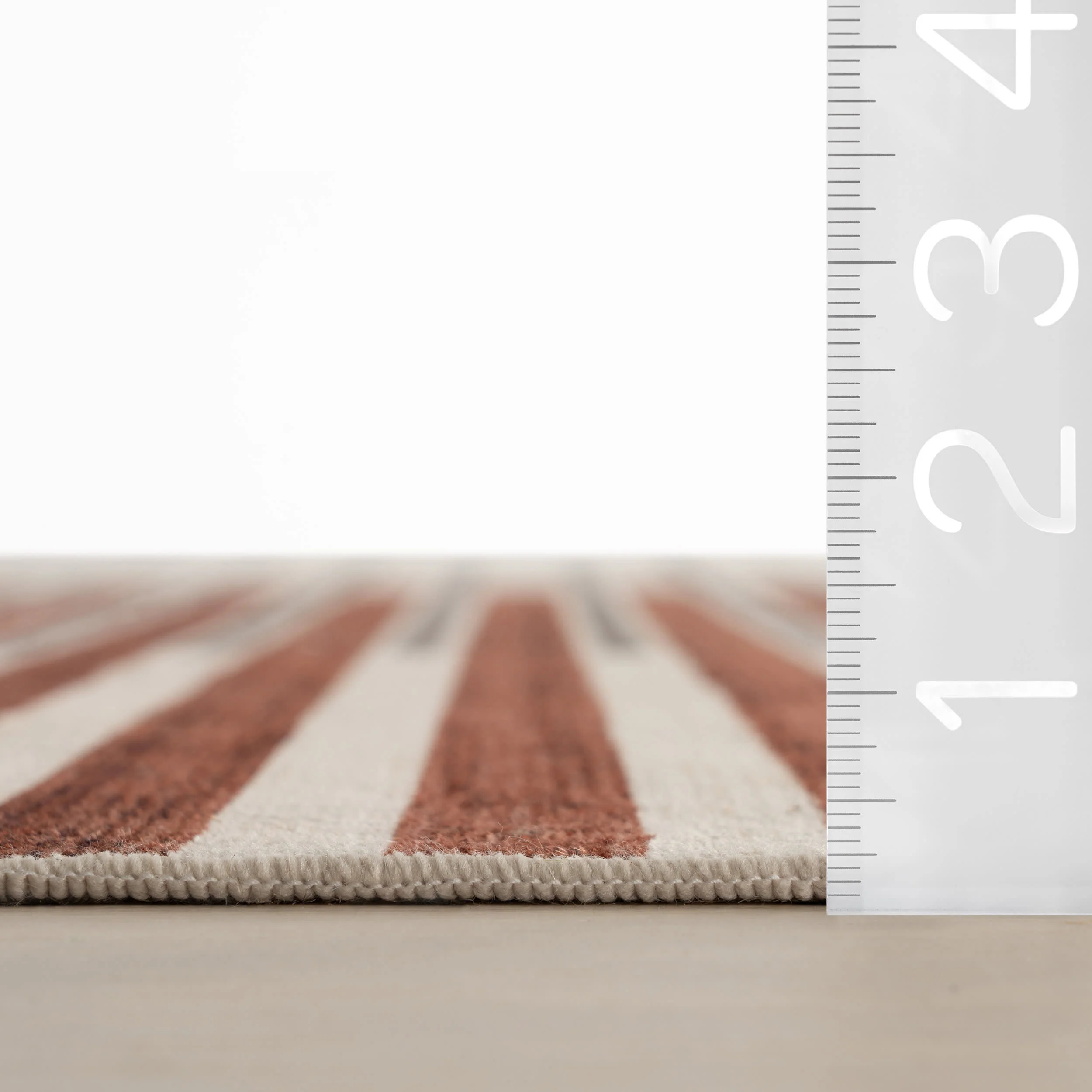 Mauzi Modern Striped Washable Rug | Rust - Image 6