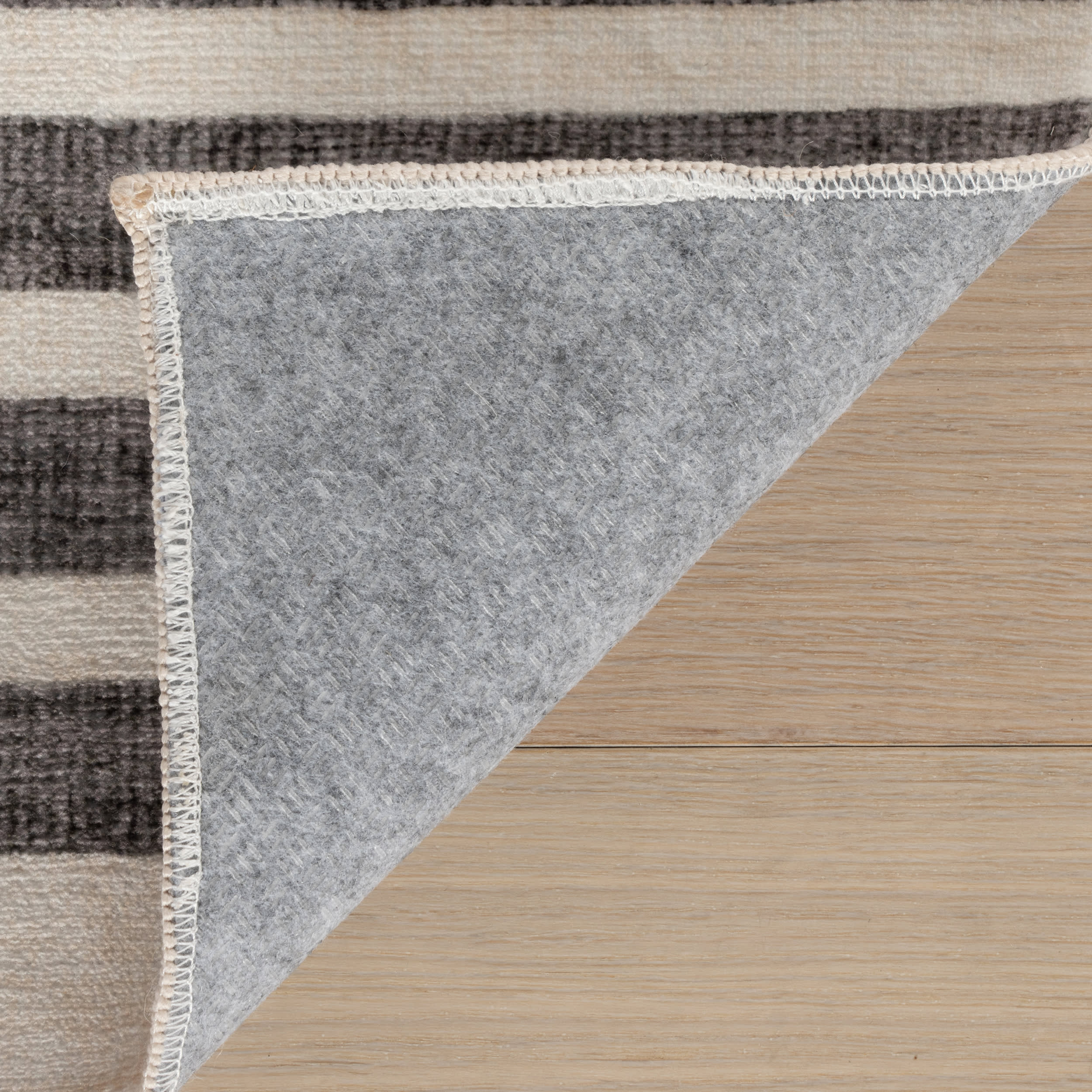 Mauzi Modern Striped Washable Rug | Rust - Image 8