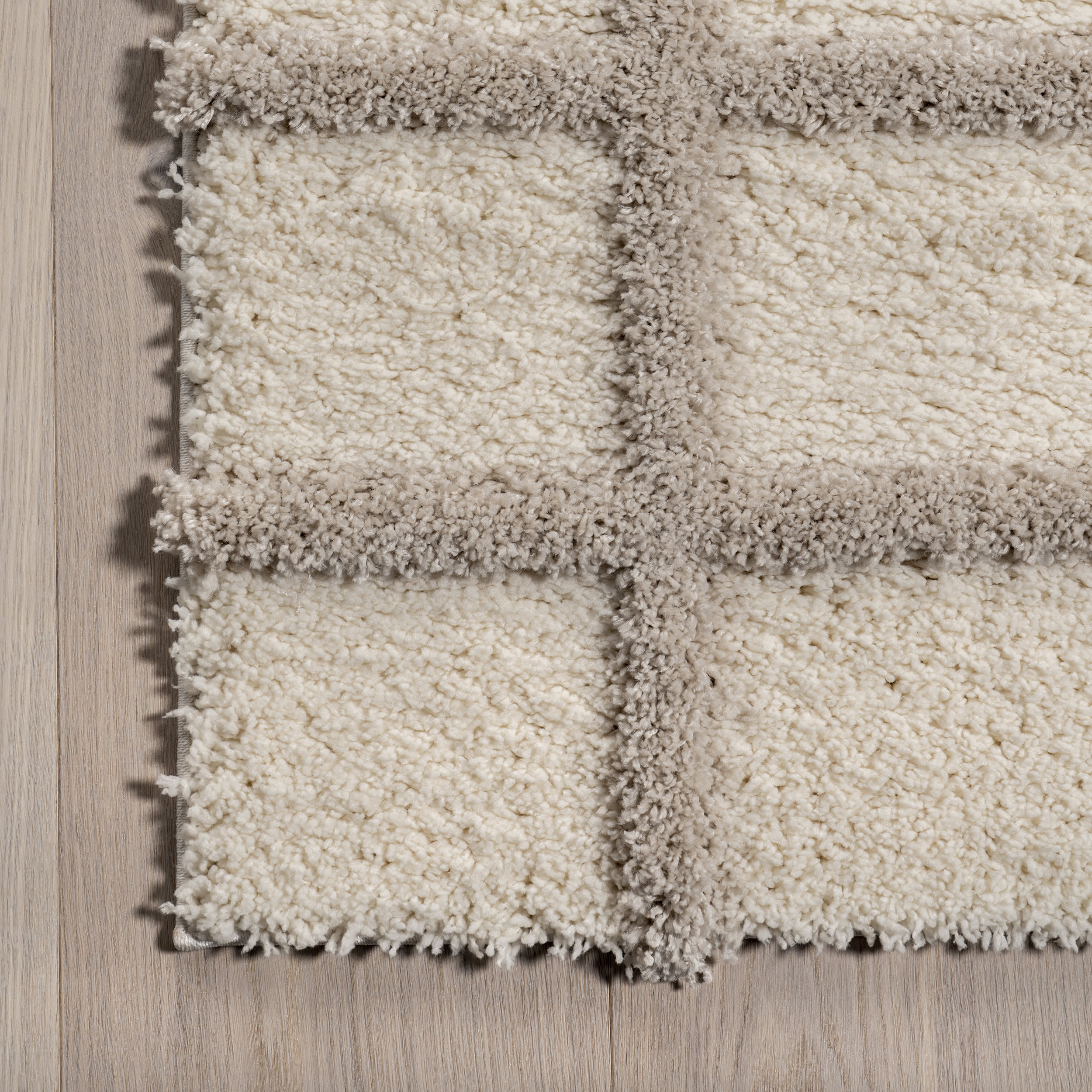 Maverick Checkered Texture Rug | Beige - Image 3