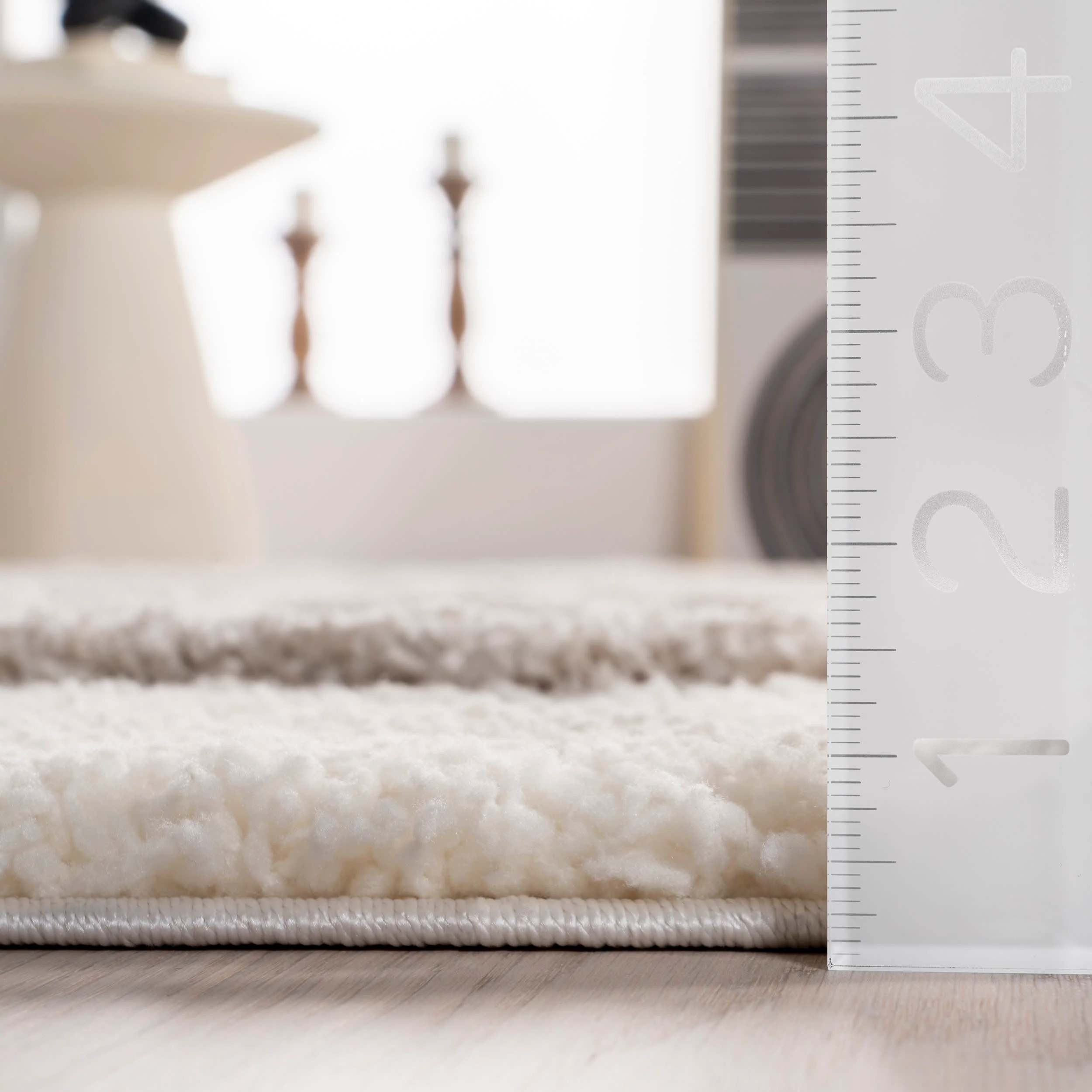 Maverick Checkered Texture Rug | Beige - Image 5