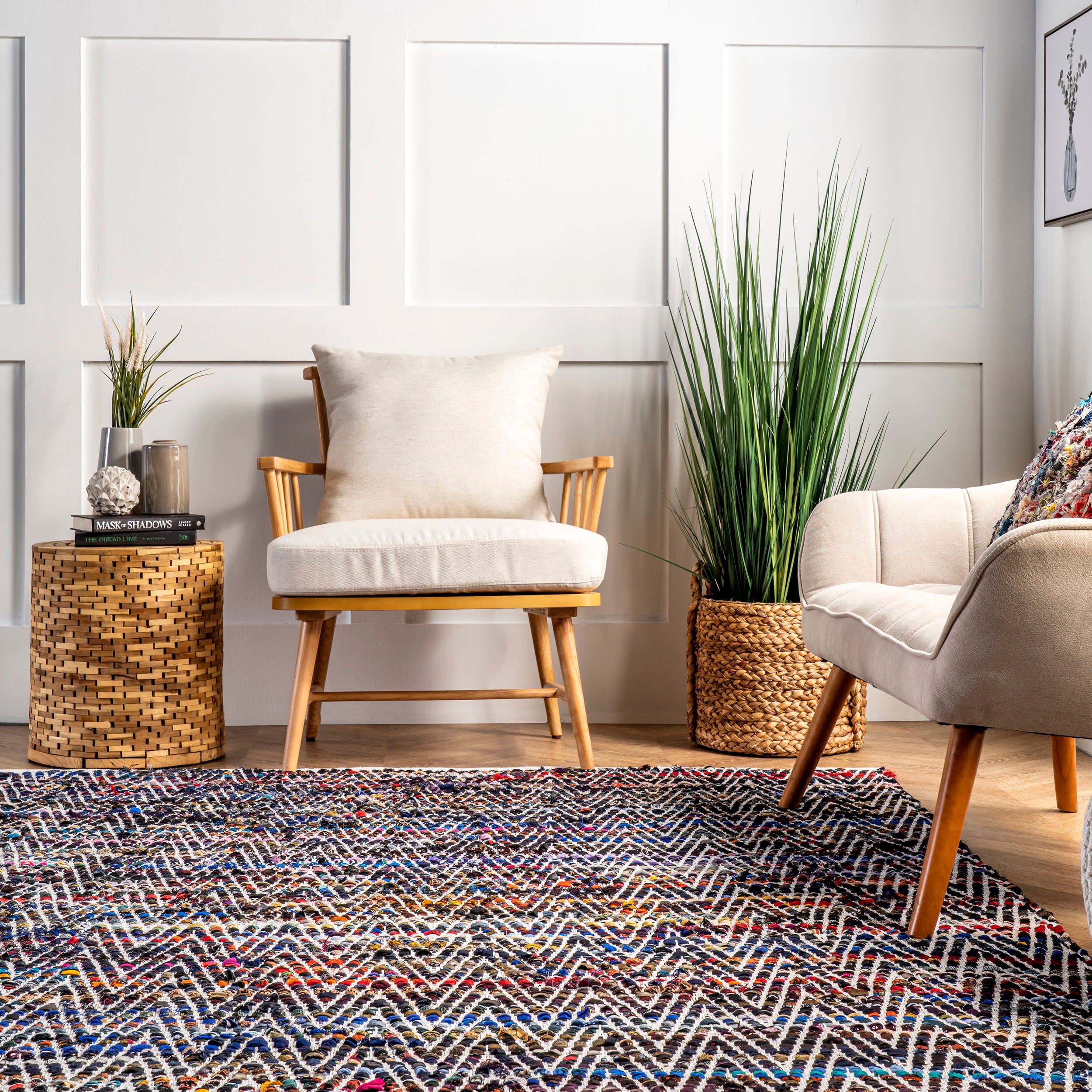 Maxine Chromatic Chevron Rug | Indigo - Image 4
