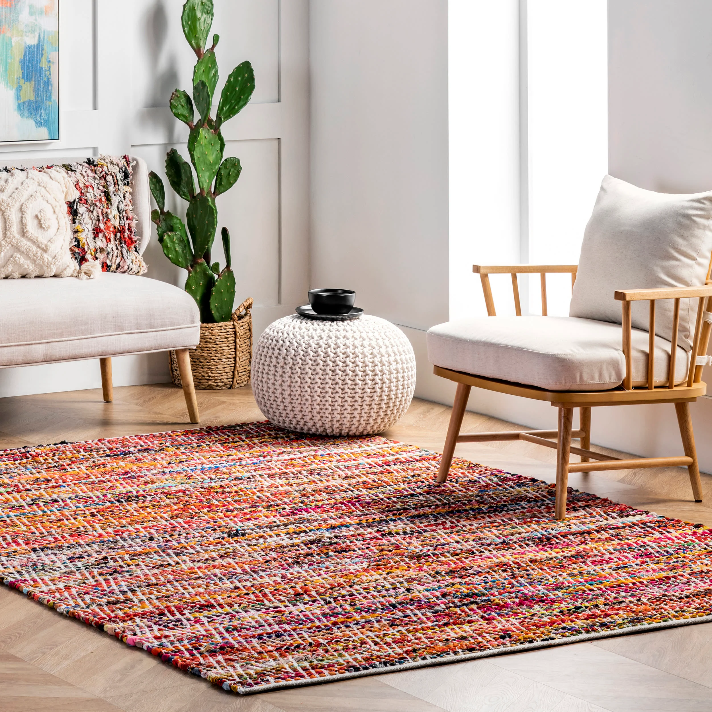 Maxine Chromatic Chevron Rug | Magenta - Image 2