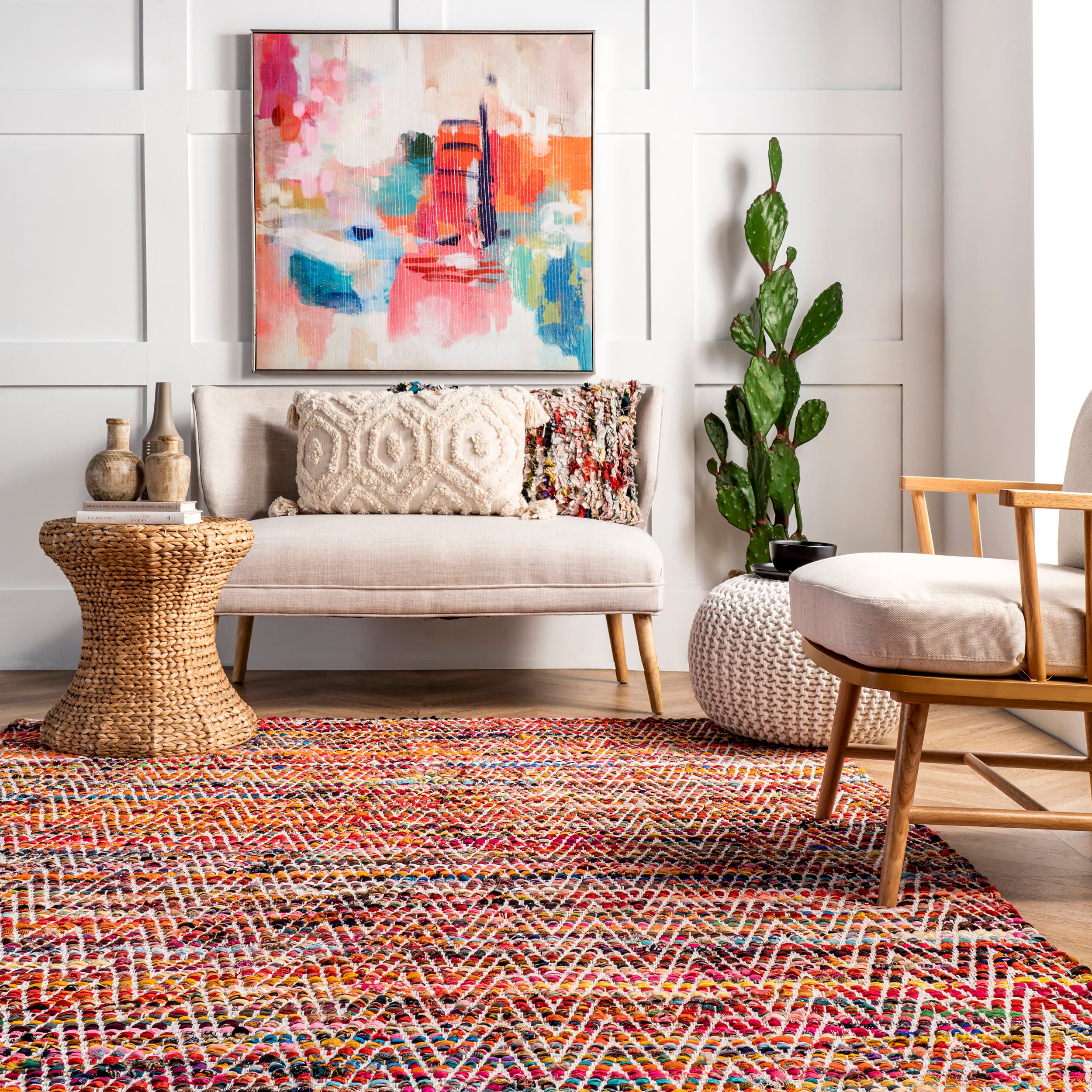 Maxine Chromatic Chevron Rug | Magenta - Image 4