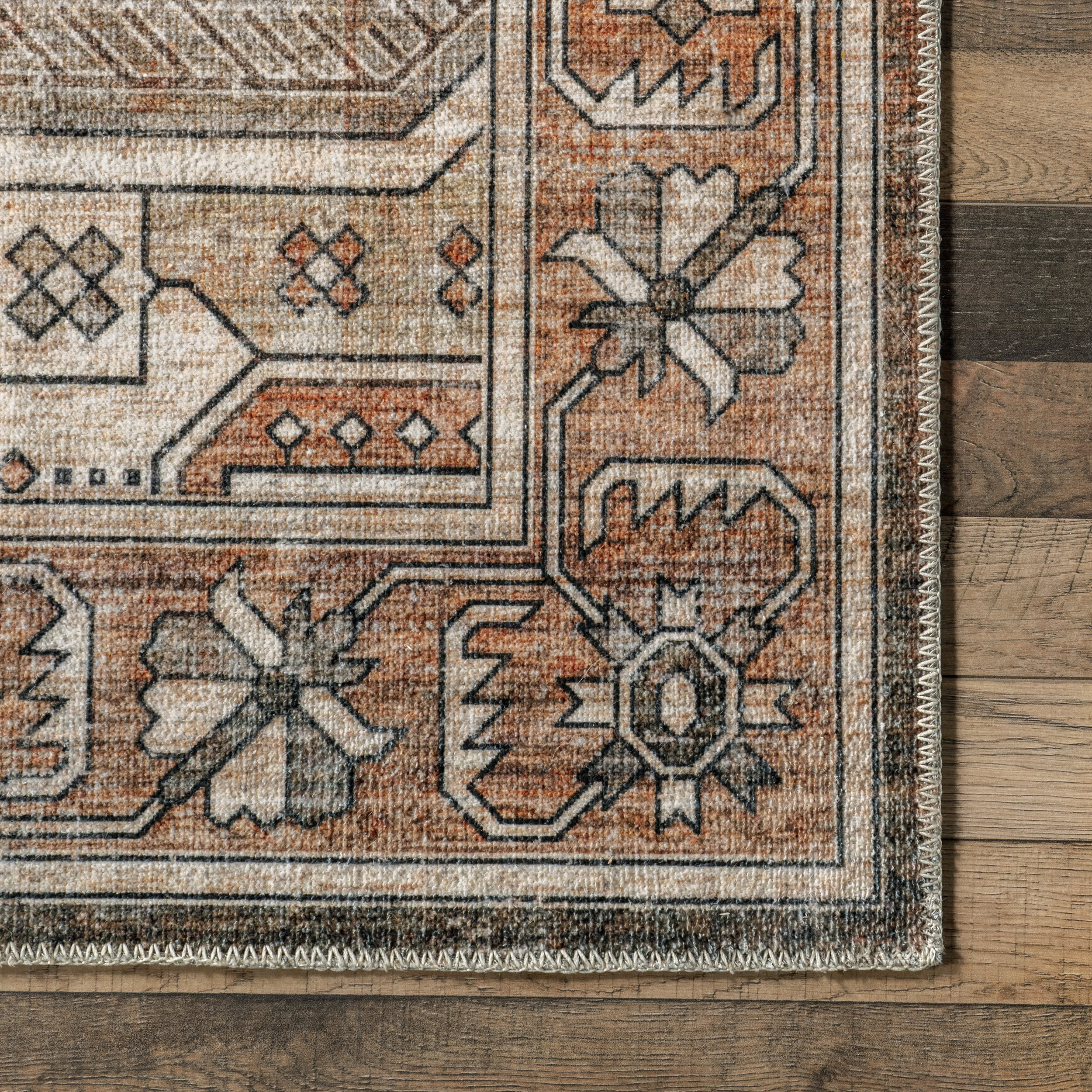 Maye Persian Washable Rug | Brown - Image 3