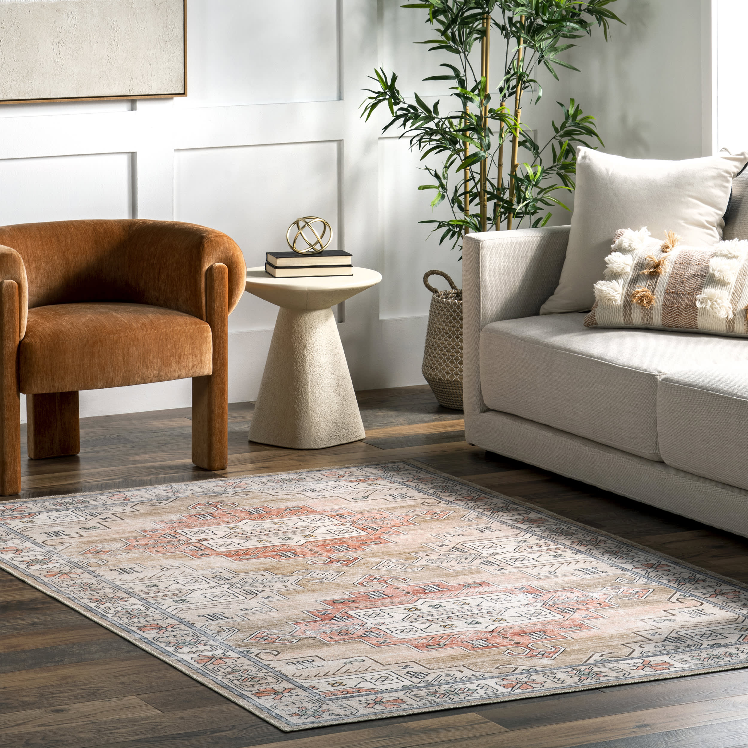 Maye Persian Washable Rug | Tan - Image 2