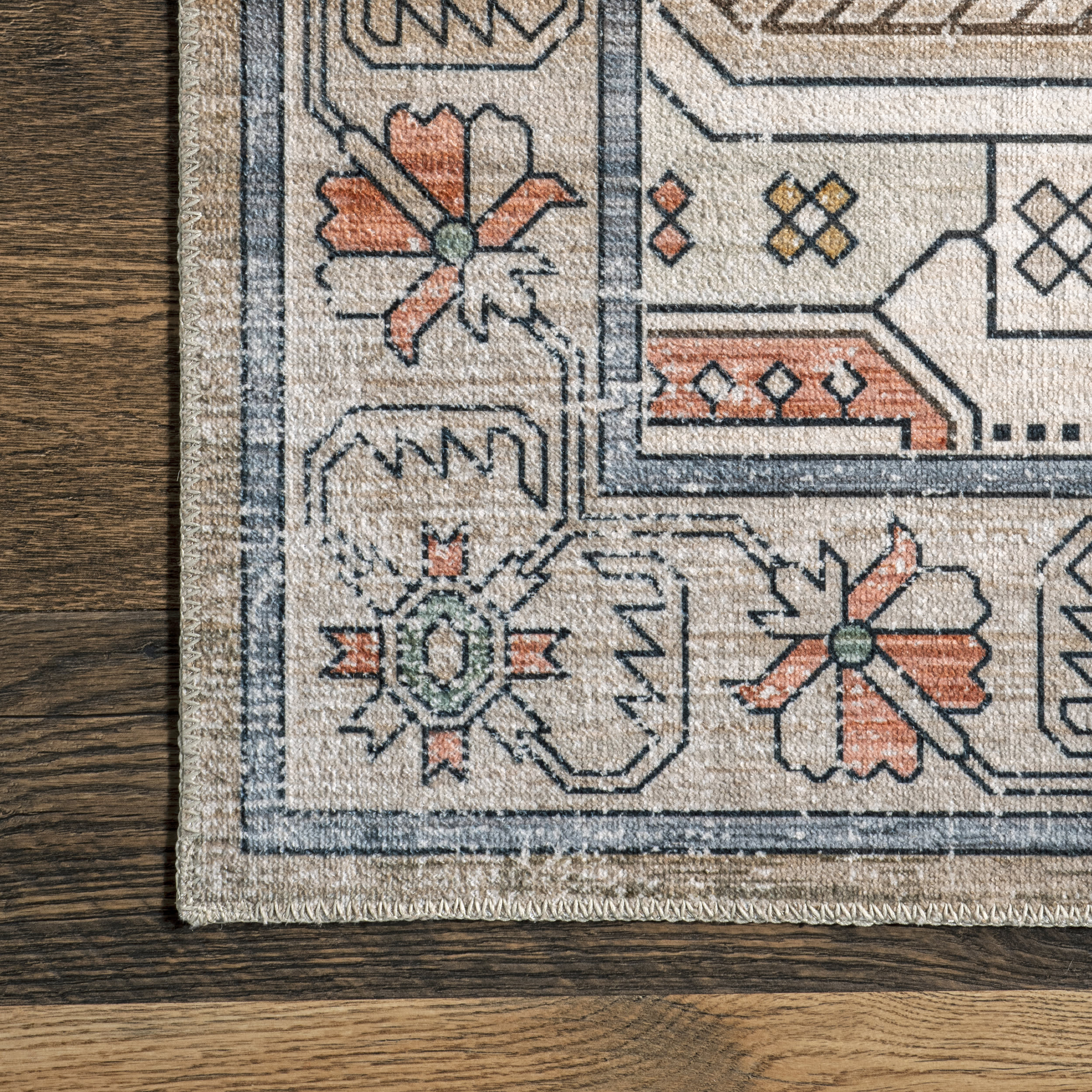 Maye Persian Washable Rug | Tan - Image 3