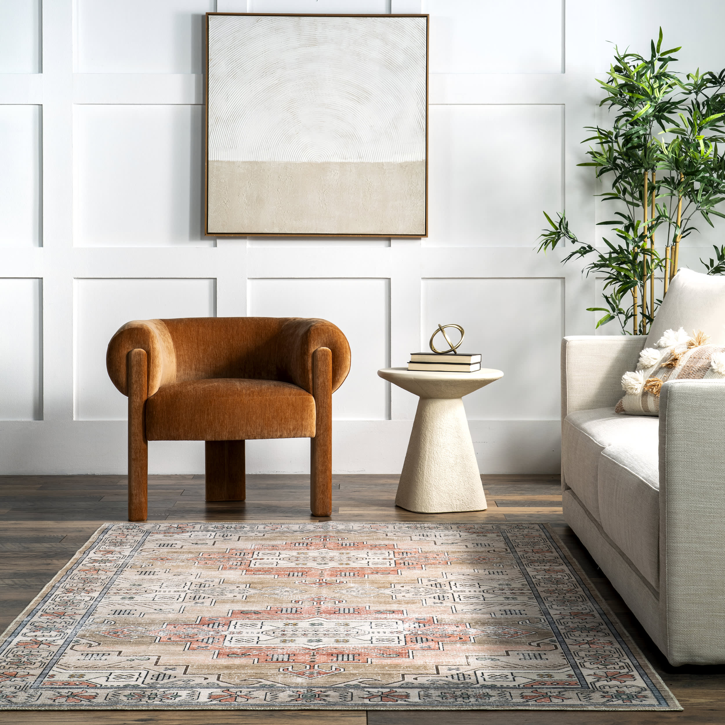 Maye Persian Washable Rug | Tan - Image 4